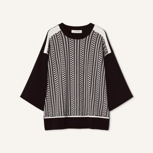 LOOSE-FIT T-SHIRT IN SILK AND COTTON JACQUARD