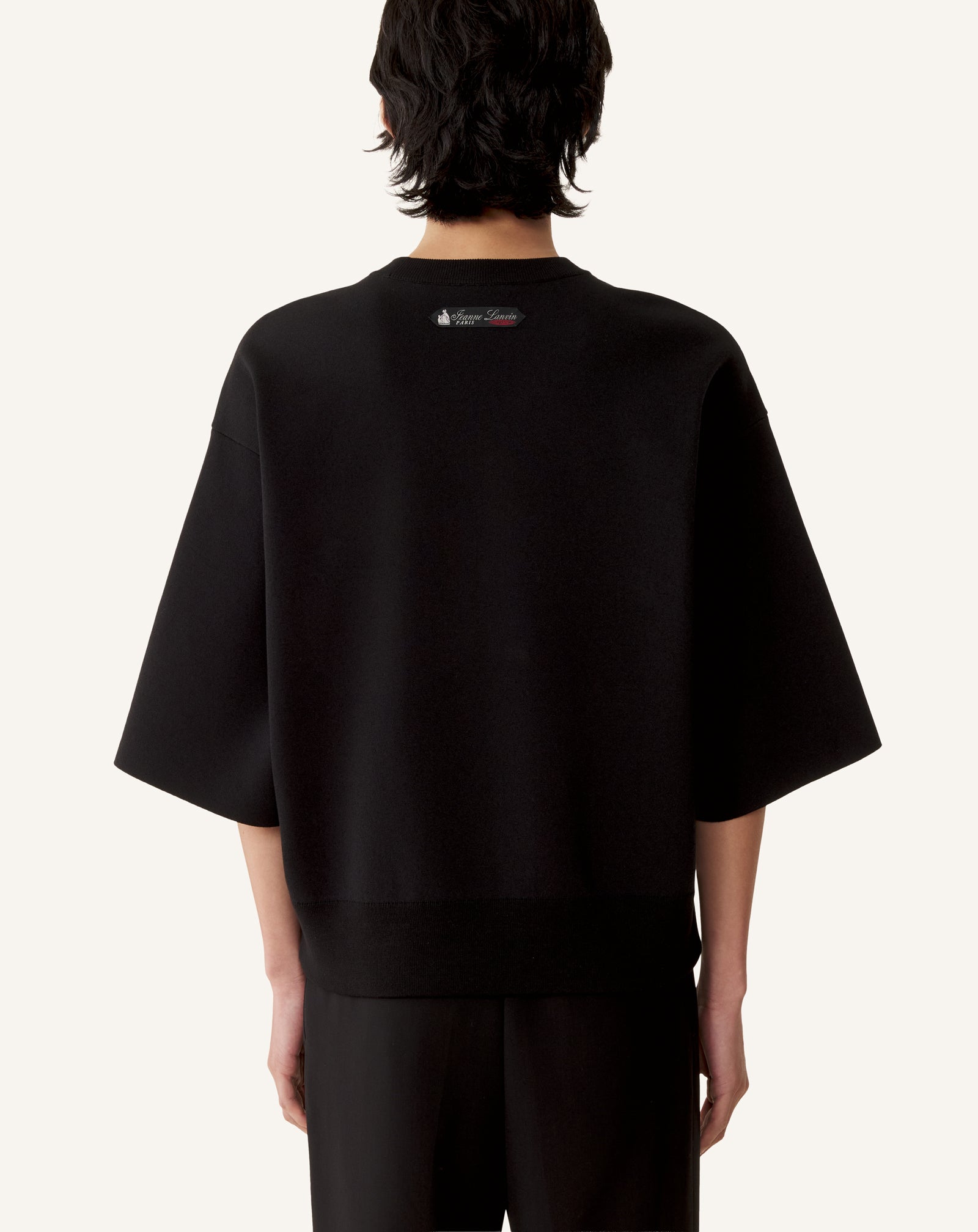 LOOSE-FIT T-SHIRT IN SILK AND COTTON JACQUARD - Image 4