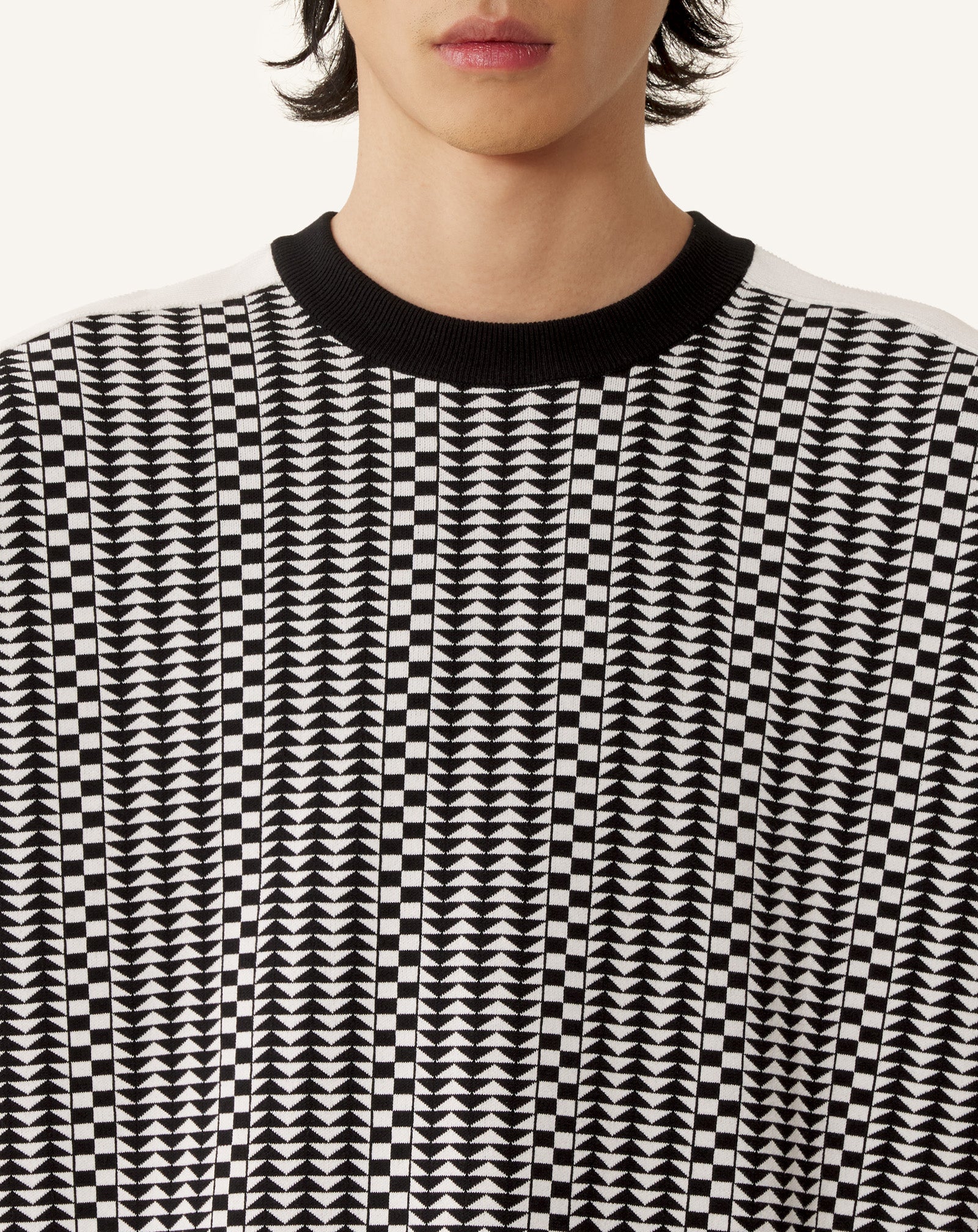 LOOSE-FIT T-SHIRT IN SILK AND COTTON JACQUARD - Image 5