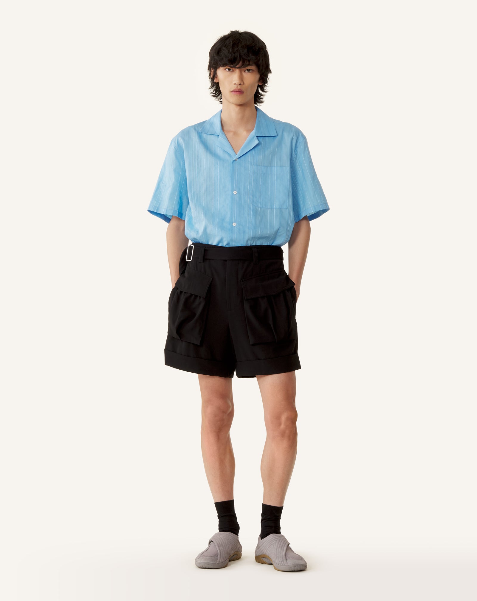 TEXTURED SHIRT IN COTTON AND SILK - Image 2