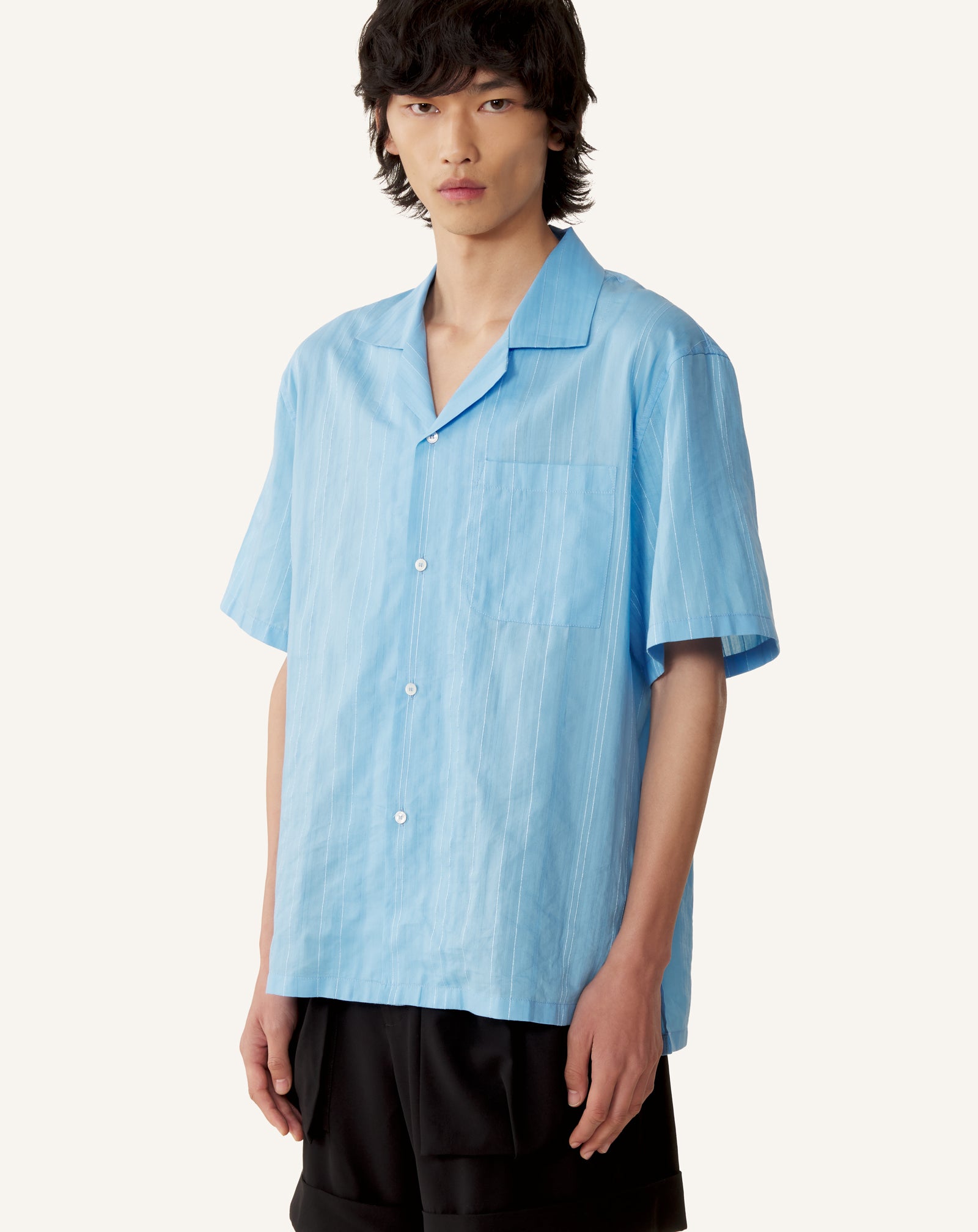 TEXTURED SHIRT IN COTTON AND SILK - Image 3