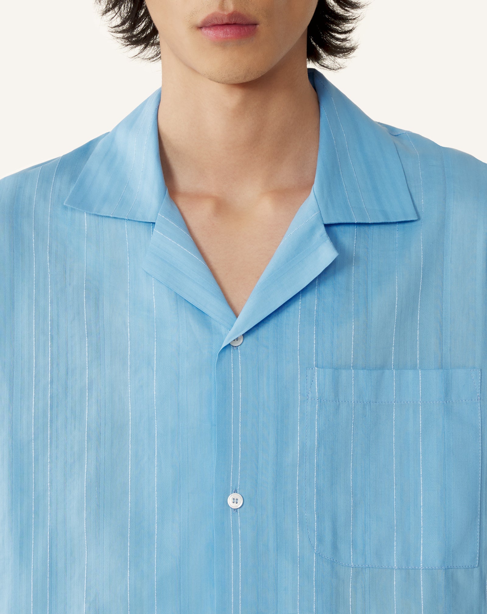 TEXTURED SHIRT IN COTTON AND SILK - Image 5