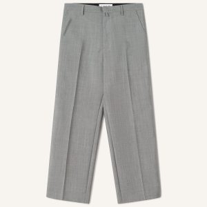 STRAIGHT-LEG MOHAIR WOOL PANTS
