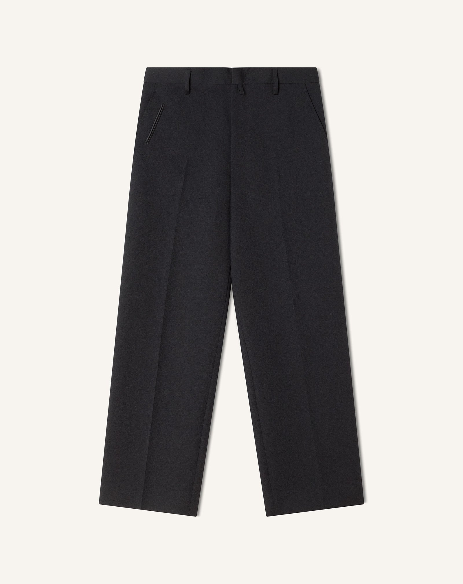 STRAIGHT-LEG WOOL PANTS