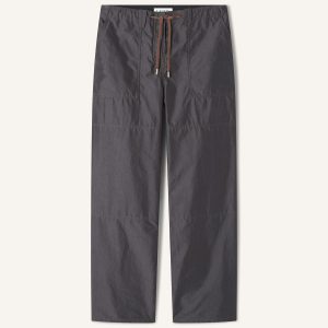 WIDE-LEG CHAMBRAY PANTS