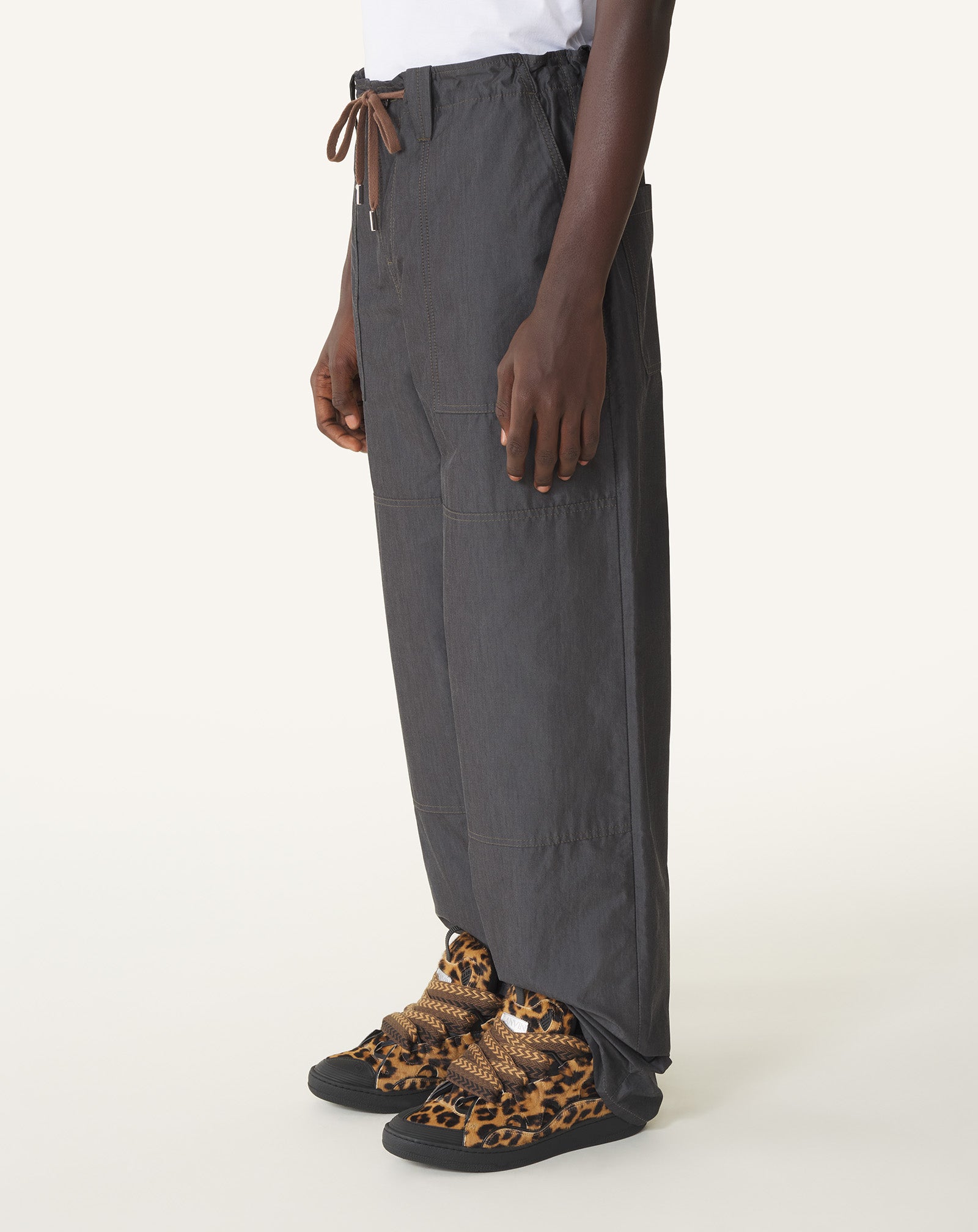 WIDE-LEG CHAMBRAY PANTS - Image 3