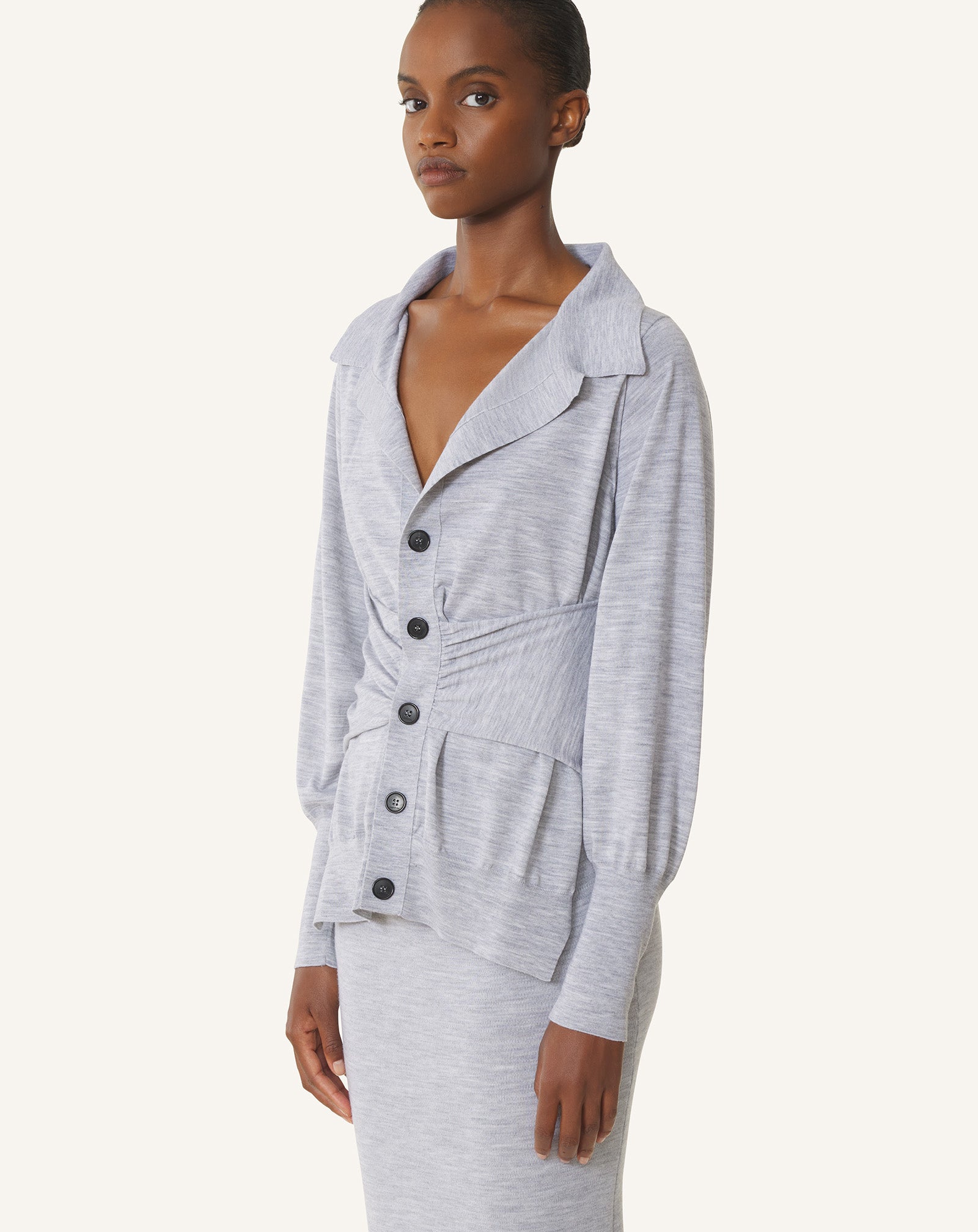 DRAPED WOOL CARDIGAN - Image 3