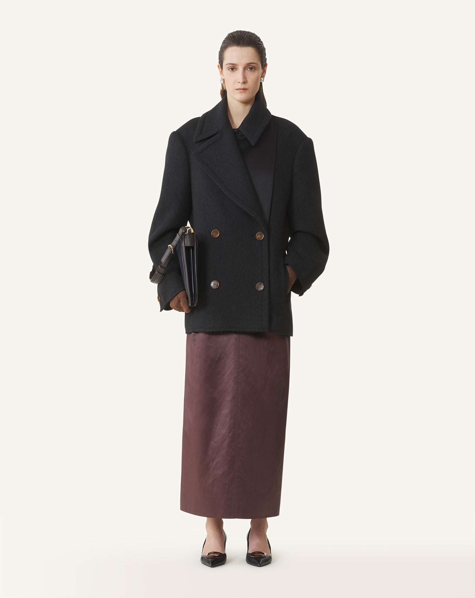 SHORT PEACOAT IN WOOL - Image 2
