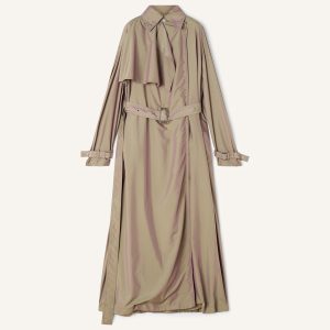 FLOWING TAFFETA TRENCH COAT