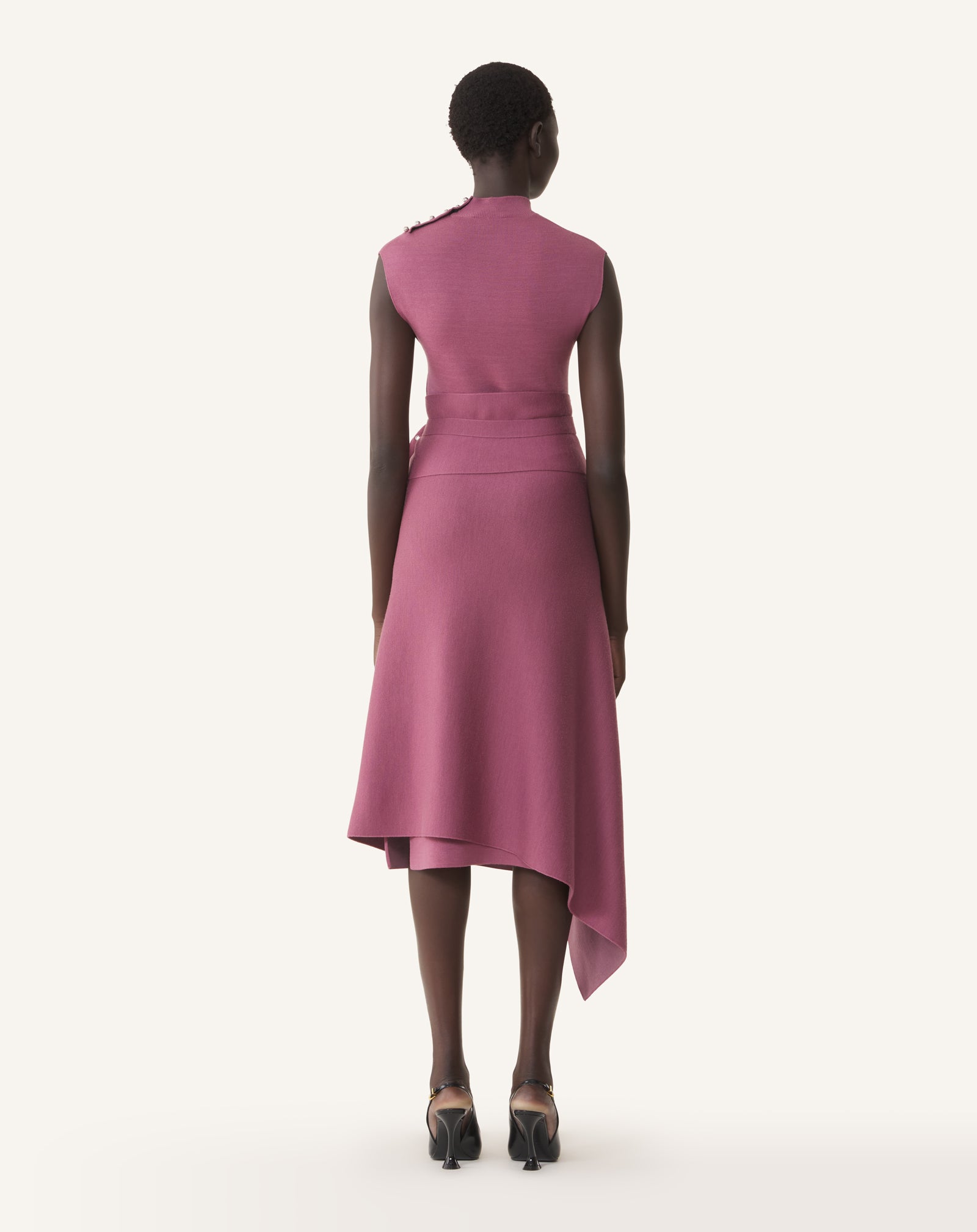 DRAPED HIGH COLLAR DRESS IN WOOL - Image 4
