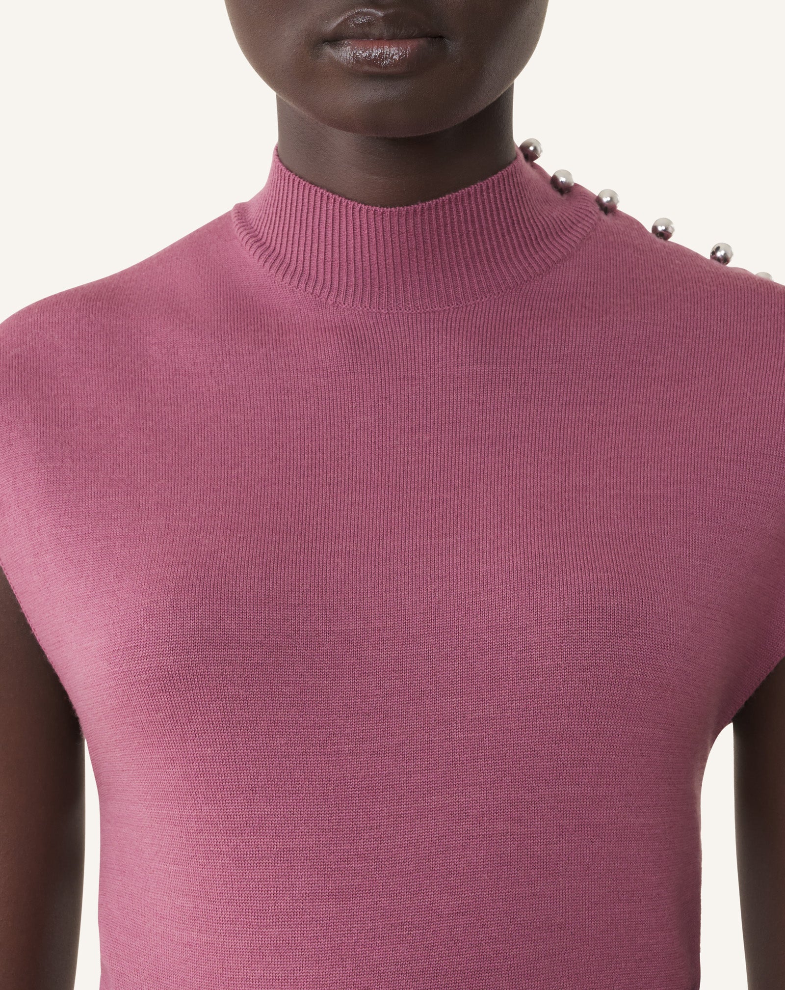 DRAPED HIGH COLLAR DRESS IN WOOL - Image 5