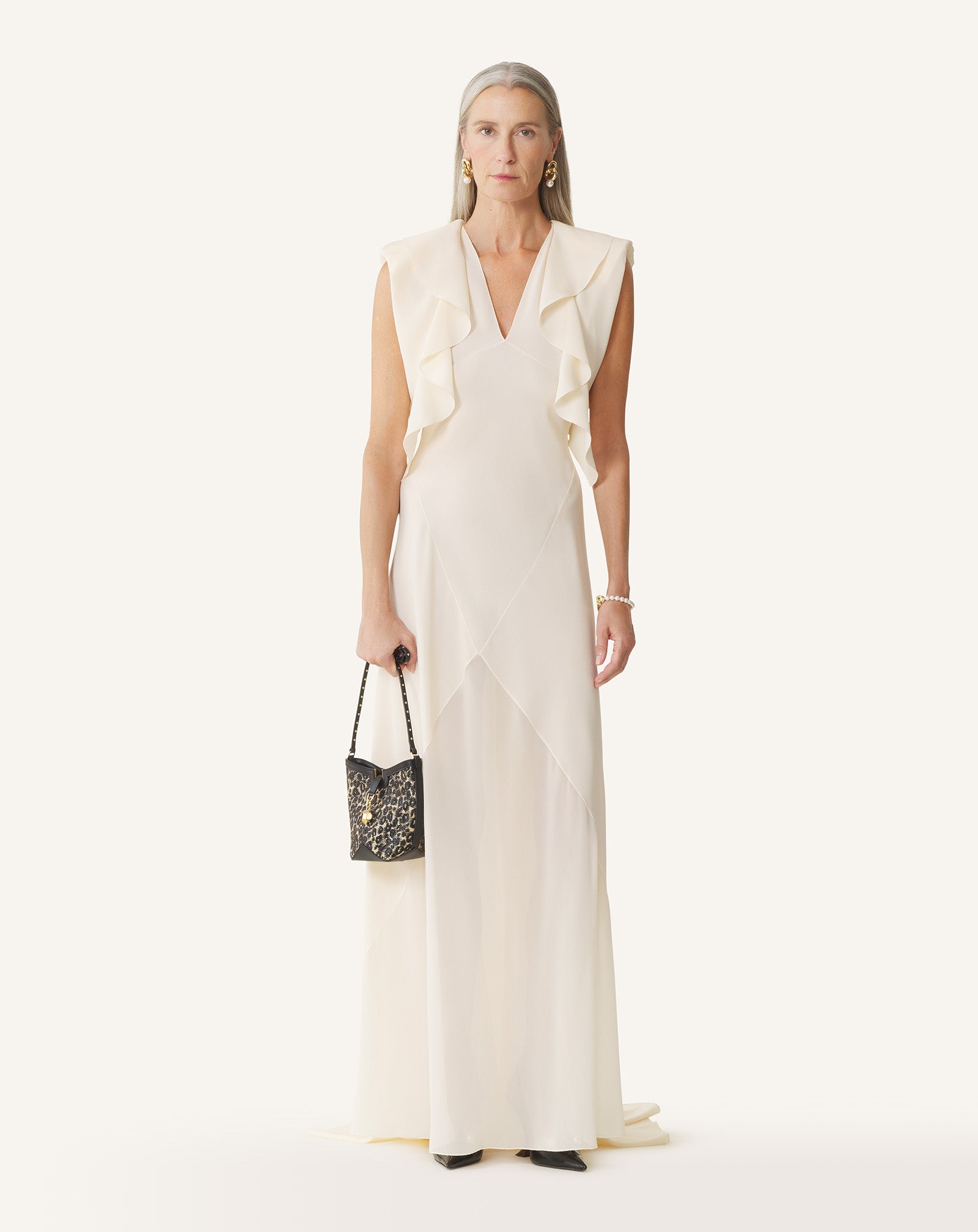 LONG DRESS IN SILK GEORGETTE - Image 2
