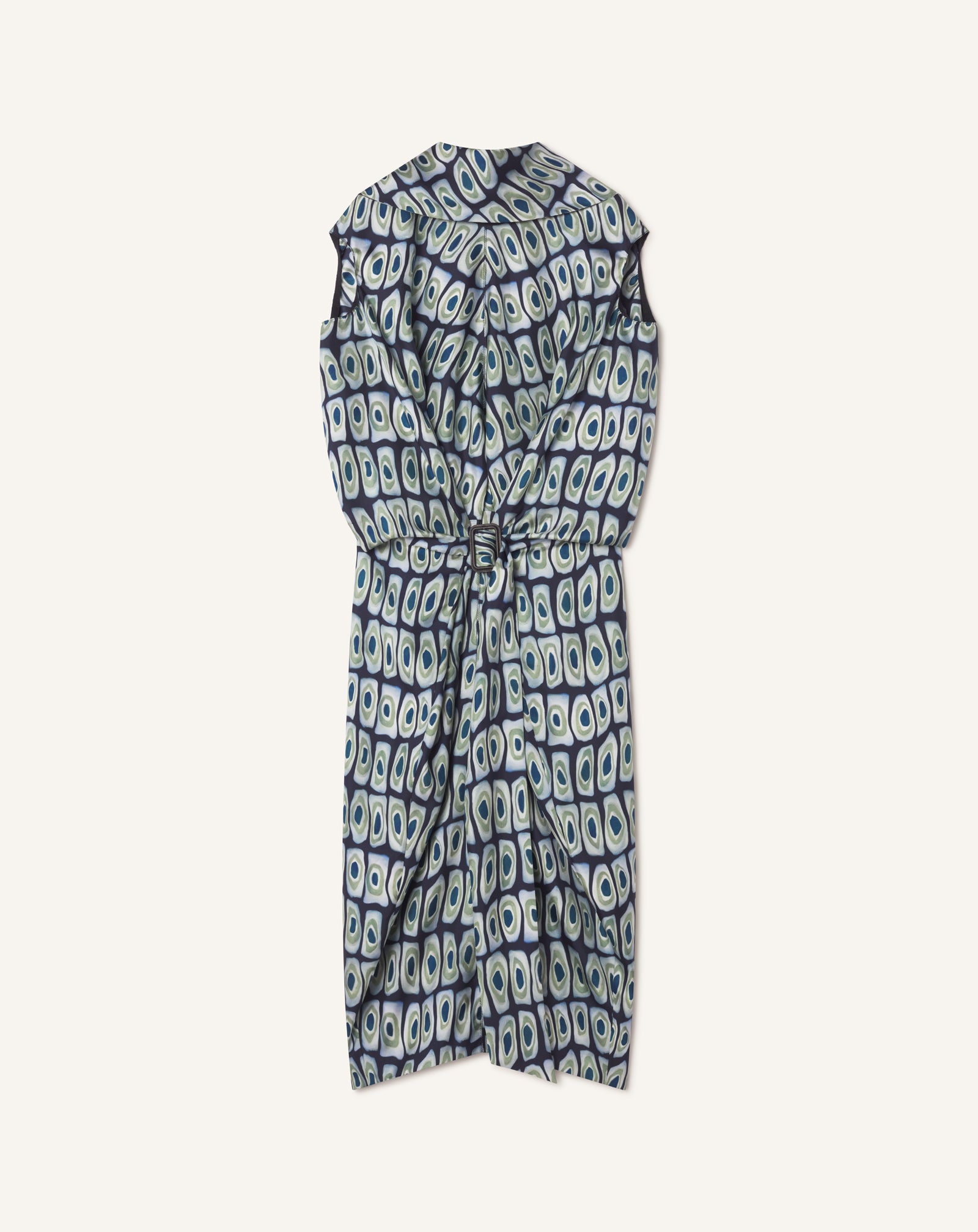 PRINTED CAPE DRESS IN SILK
