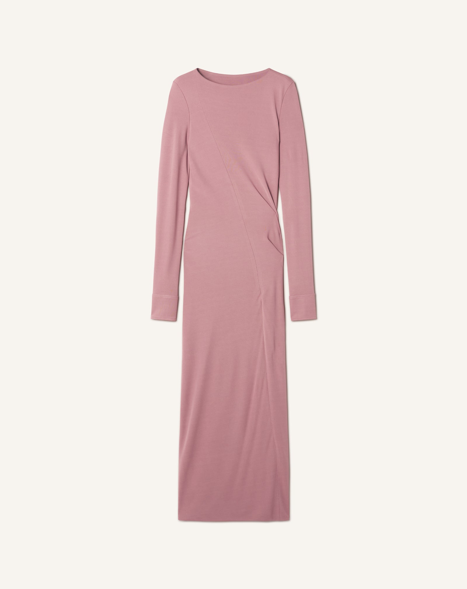 LONG DRAPED DRESS IN CREPE JERSEY