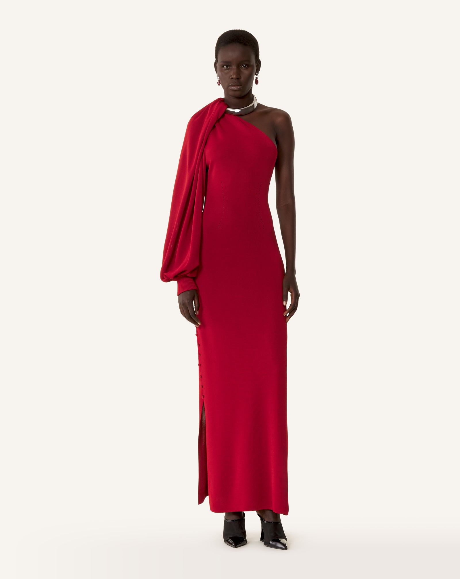 ASYMMETRICAL CHOKER DRESS IN VISCOSE - Image 2
