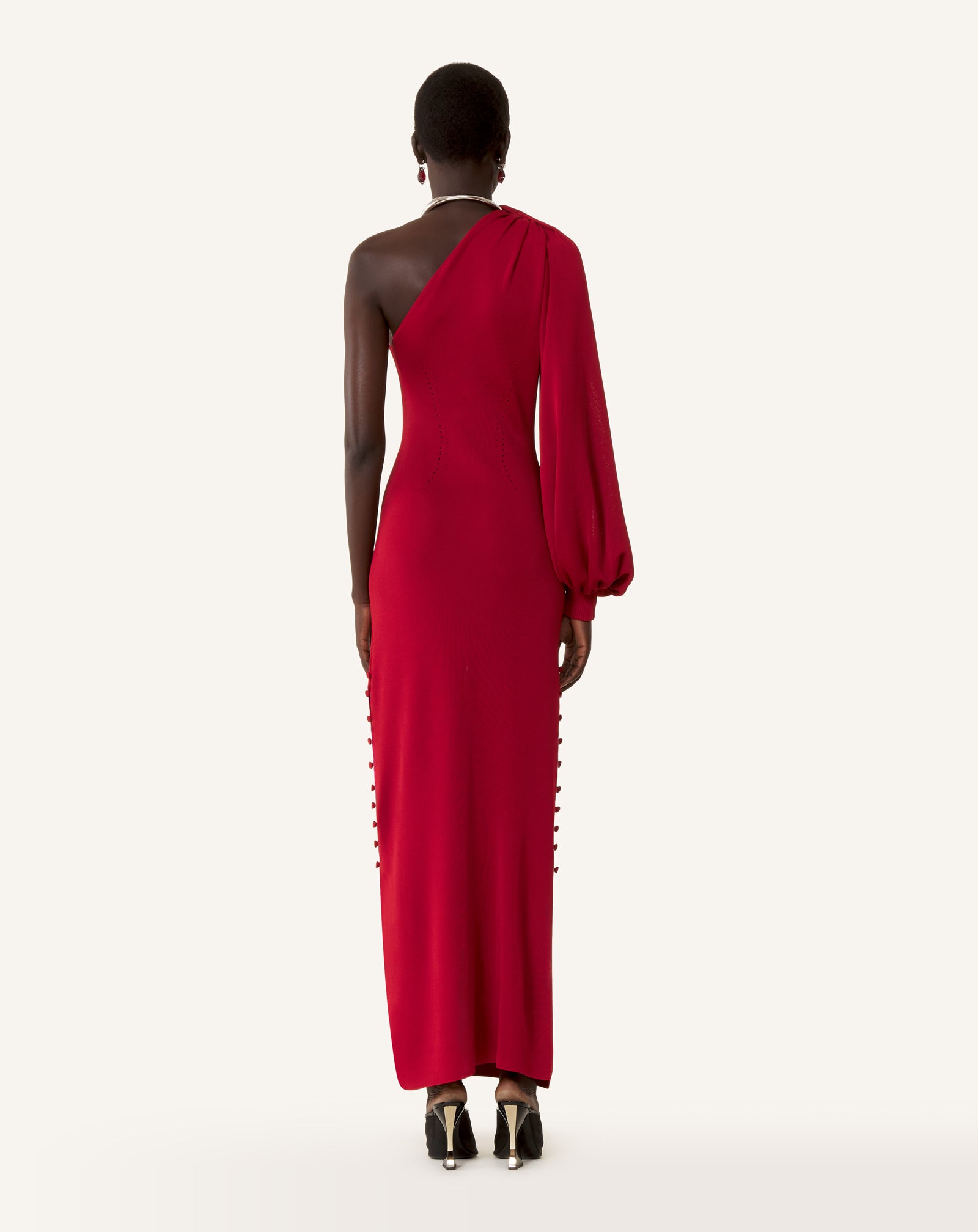ASYMMETRICAL CHOKER DRESS IN VISCOSE - Image 4