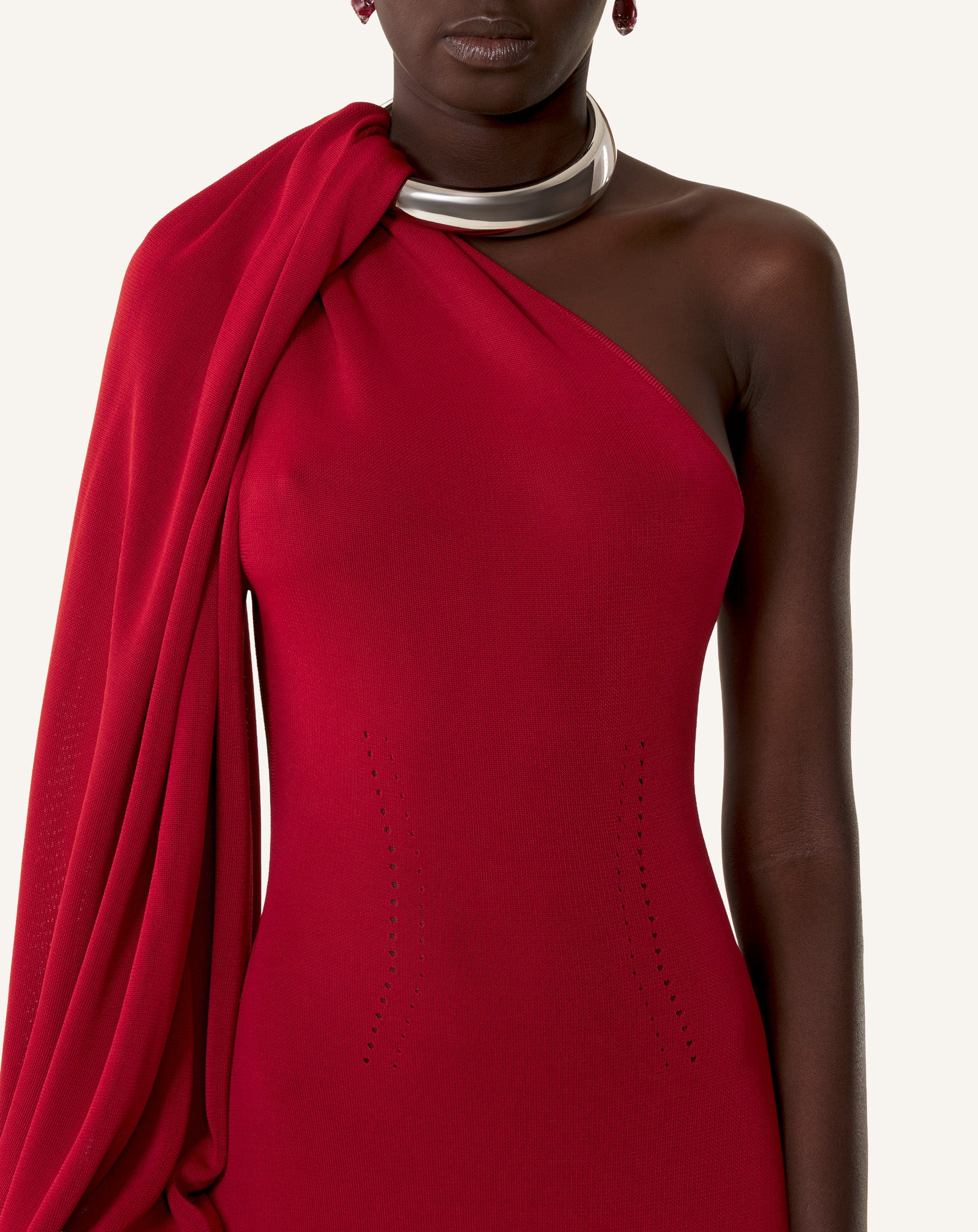ASYMMETRICAL CHOKER DRESS IN VISCOSE - Image 5