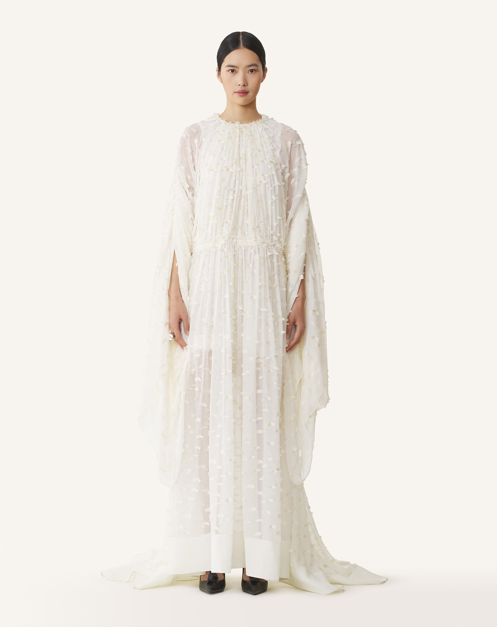 LONG DRESS IN PLUMETIS SILK - Image 2