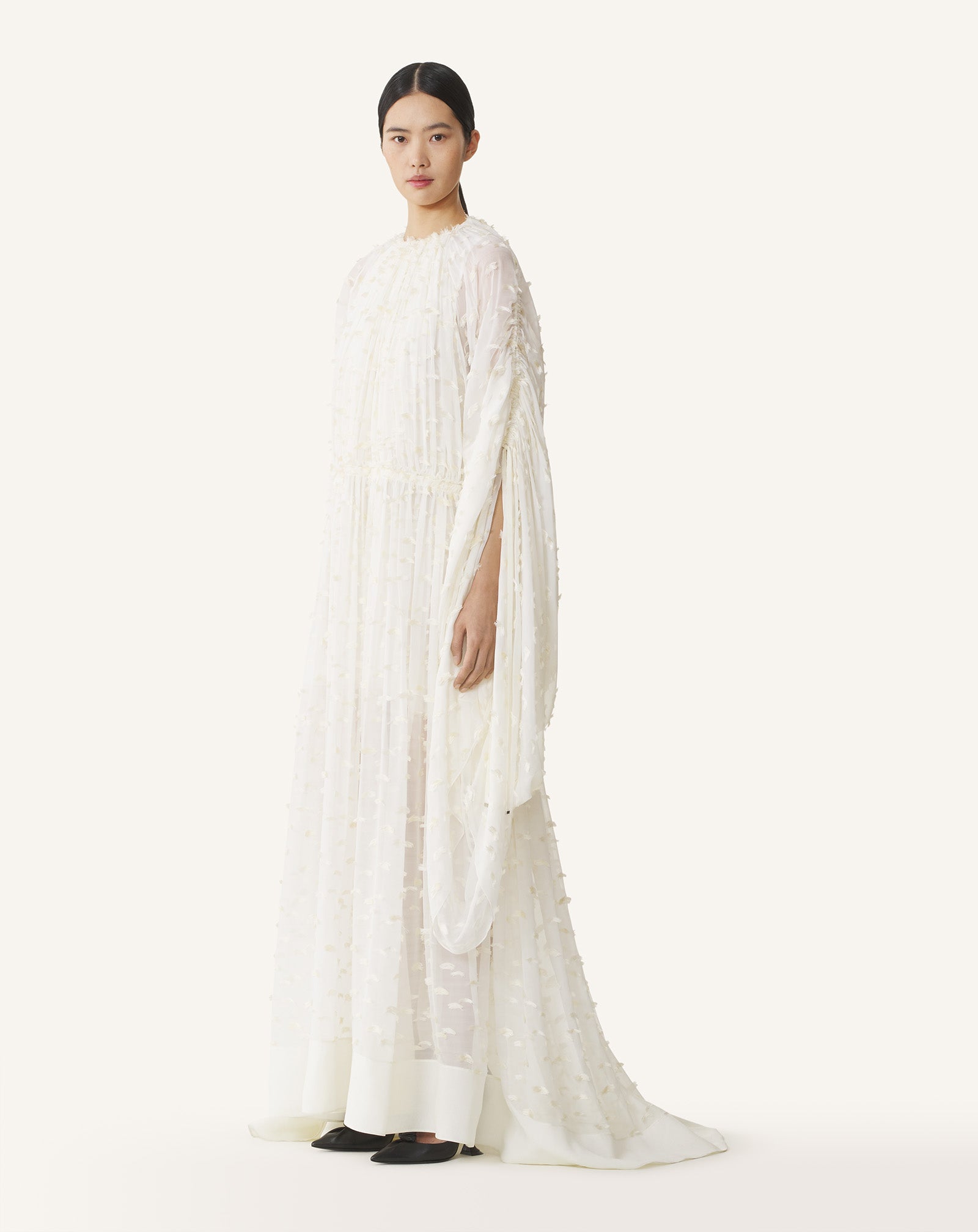 LONG DRESS IN PLUMETIS SILK - Image 3