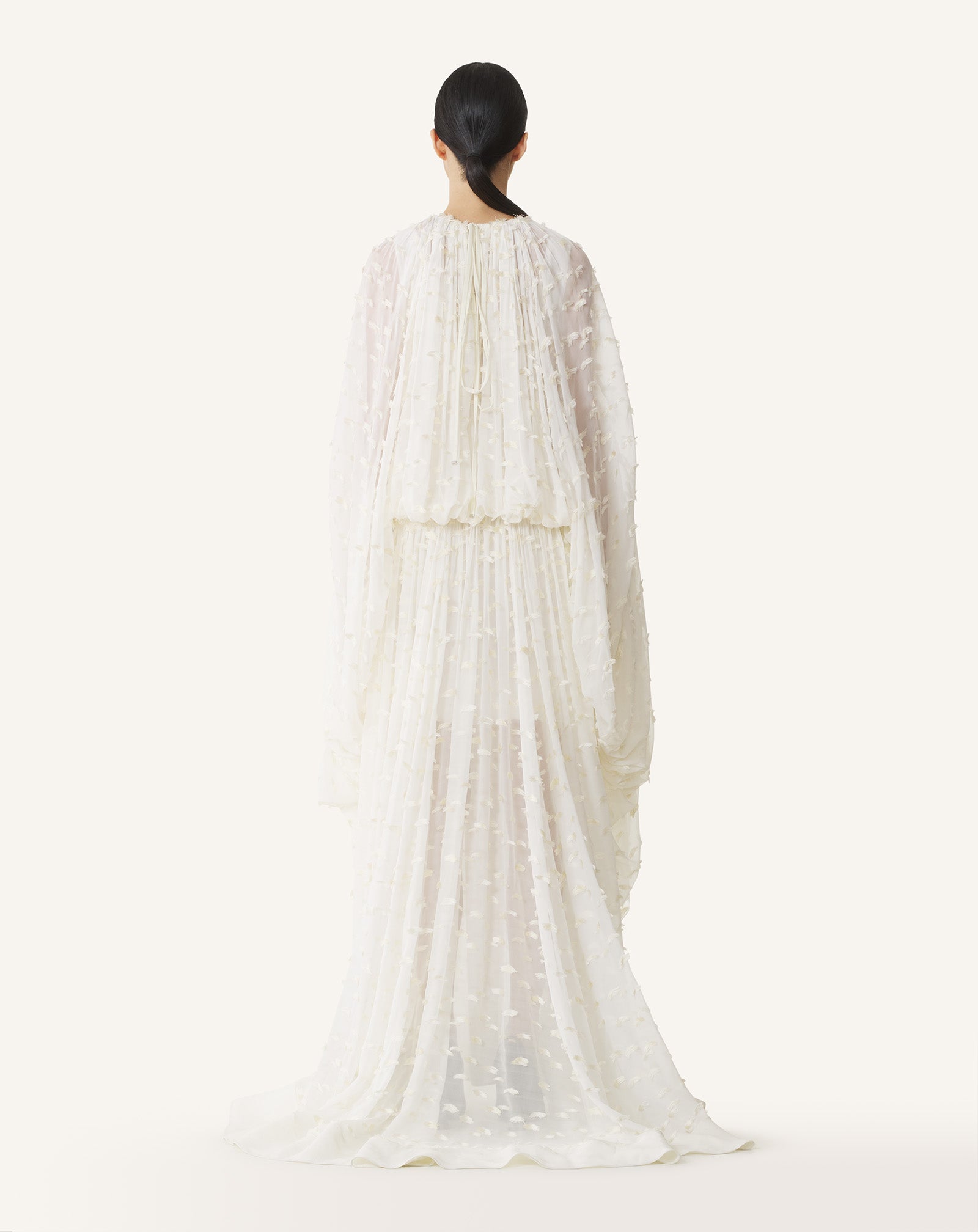 LONG DRESS IN PLUMETIS SILK - Image 4