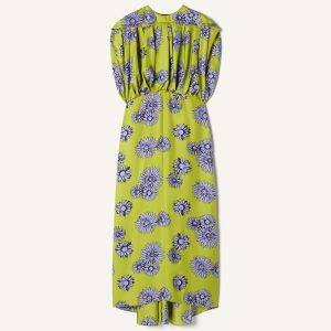 PRINTED SILK MIDI DRESS