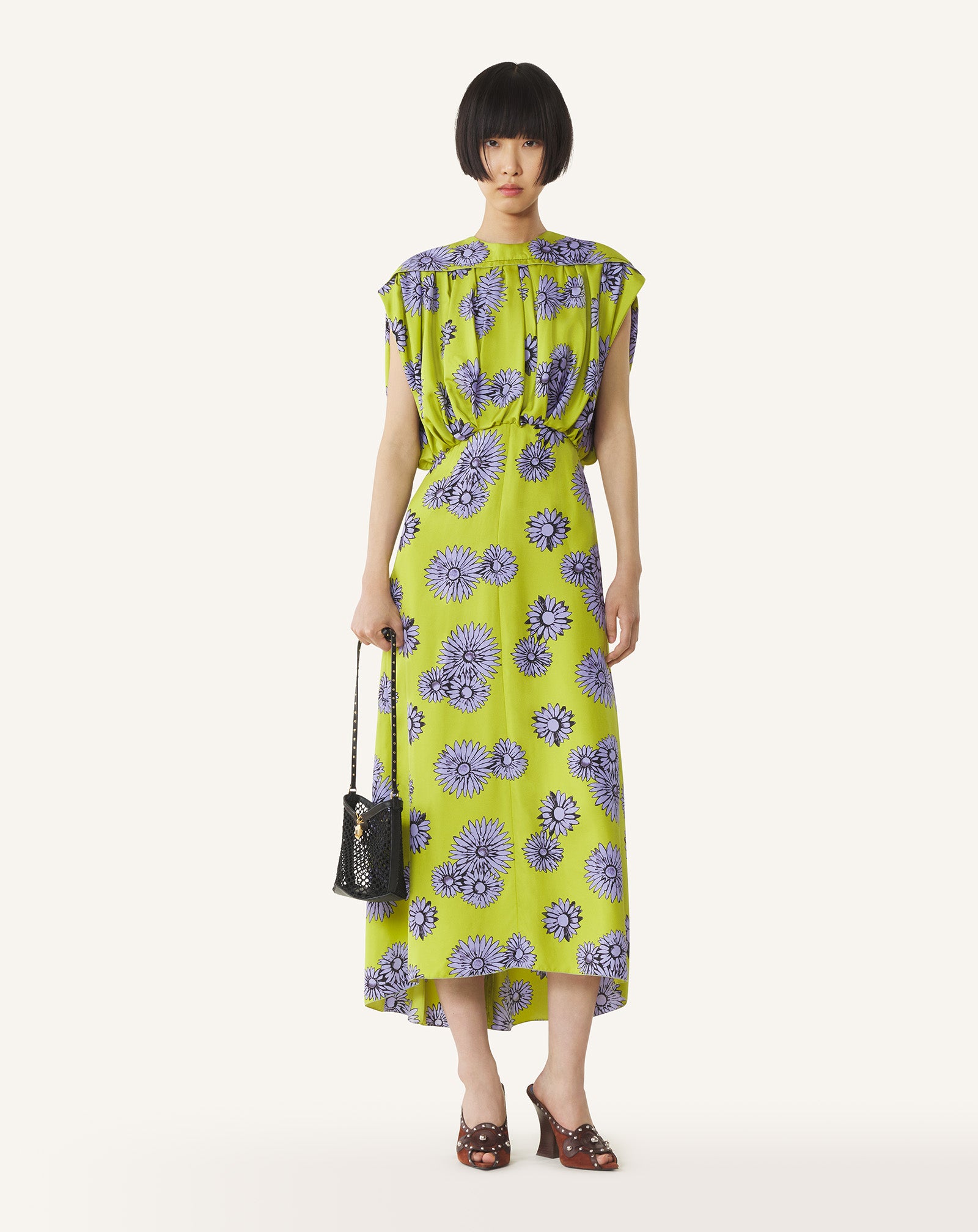 PRINTED SILK MIDI DRESS - Image 2