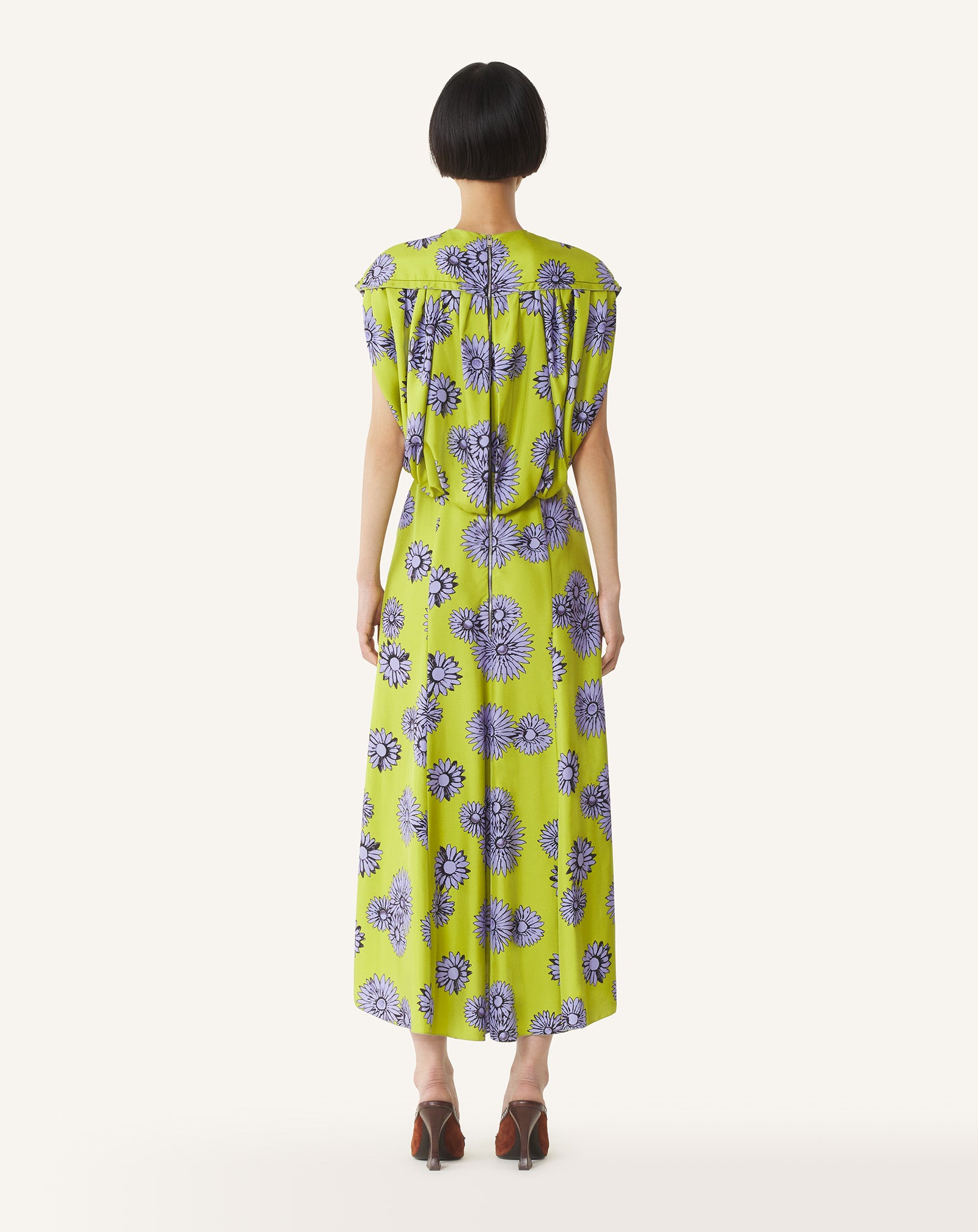 PRINTED SILK MIDI DRESS - Image 4