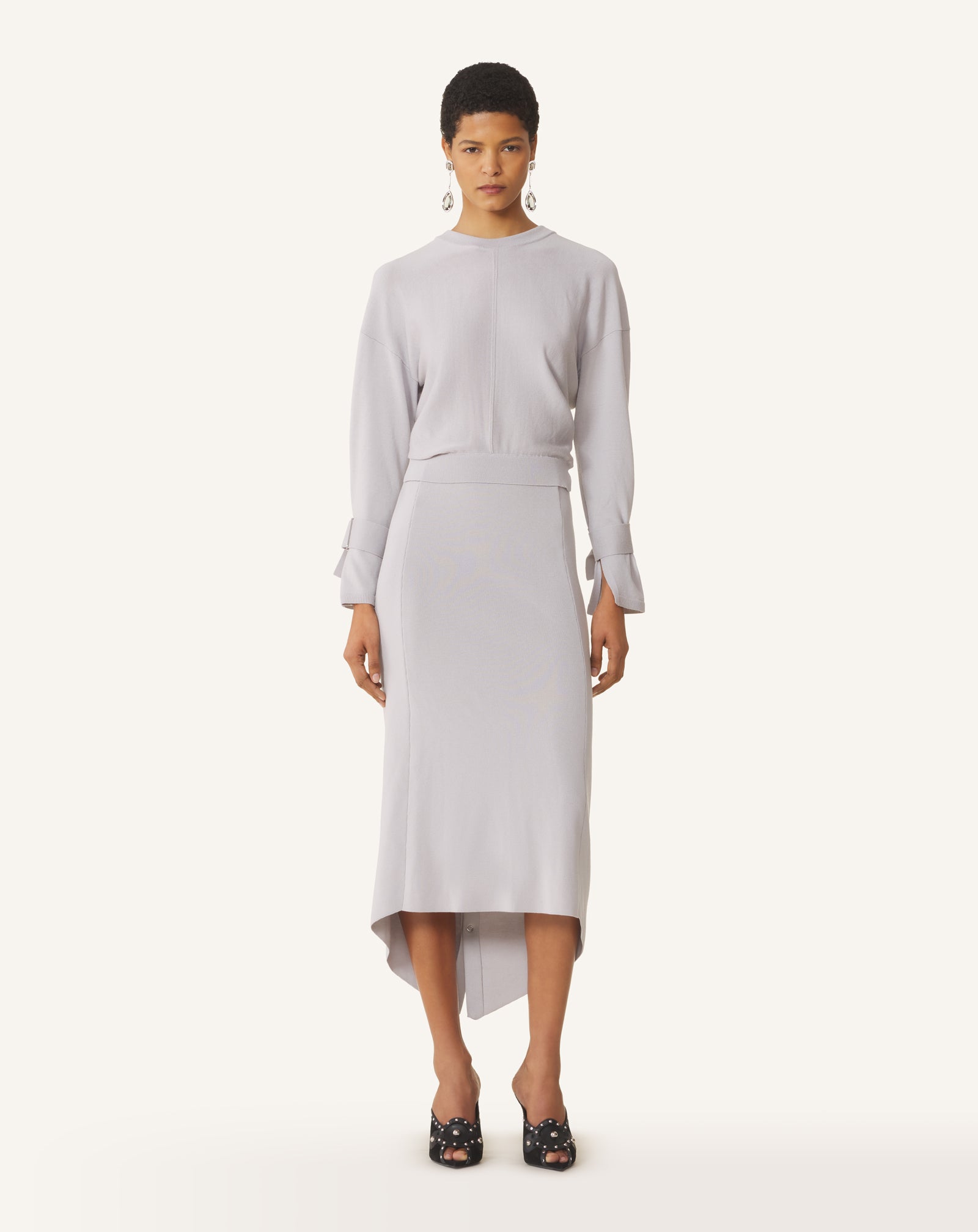 LONG SILK DRESS WITH BACK TIE - Image 2