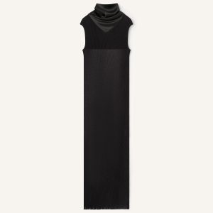 PLEATED JERSEY DRESS