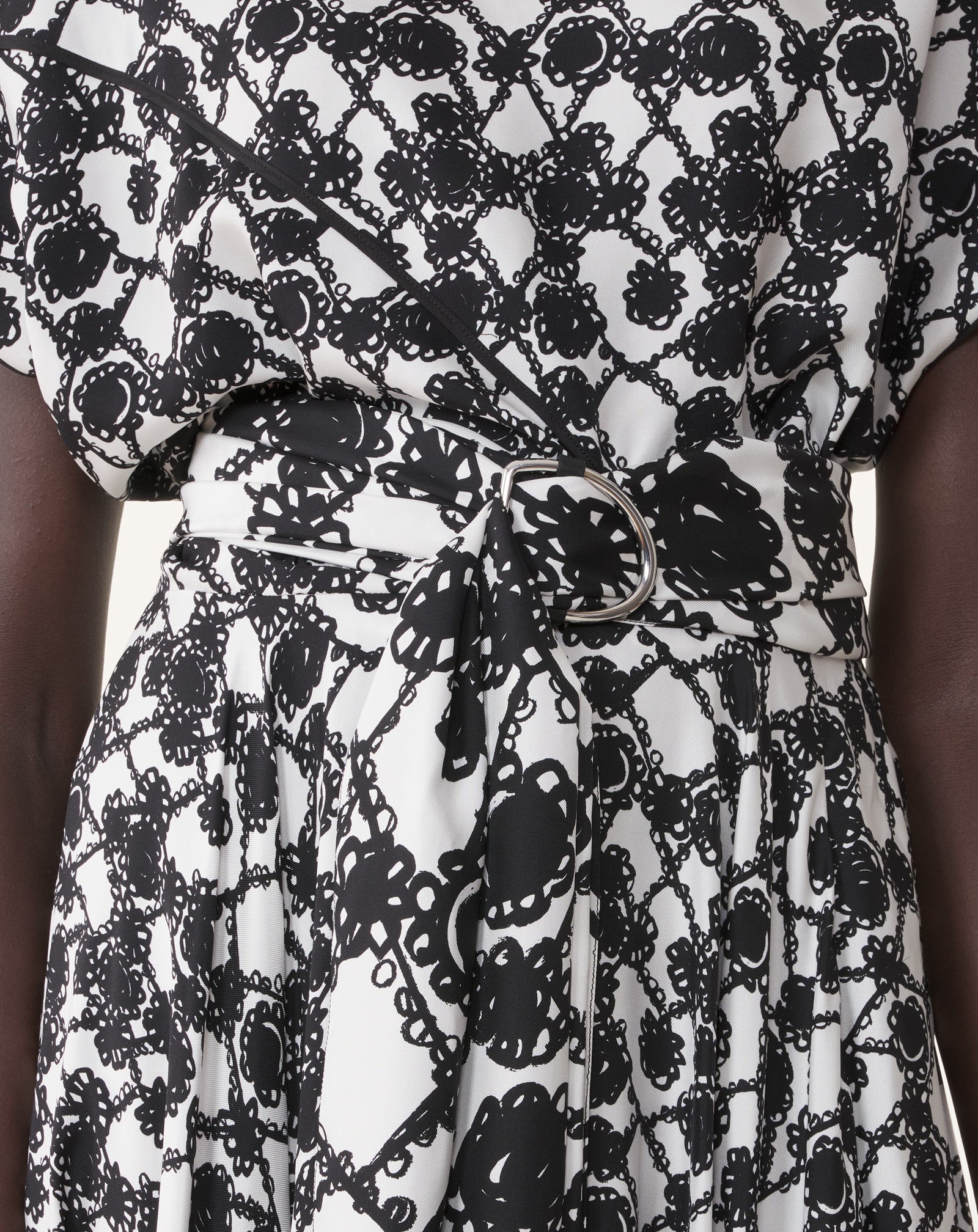PRINTED SILK DRAPED DRESS - Image 5