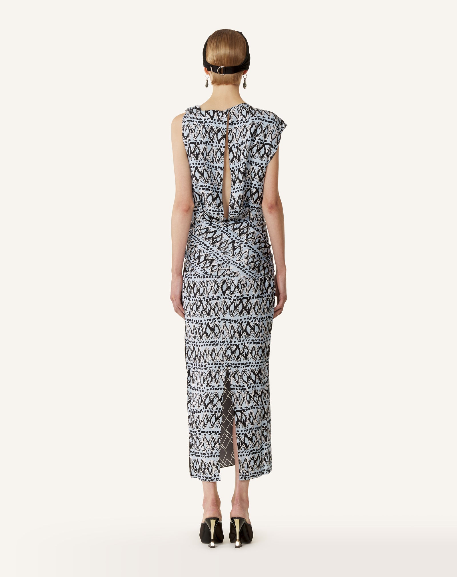 PRINTED SILK PATCHWORK DRESS - Image 2
