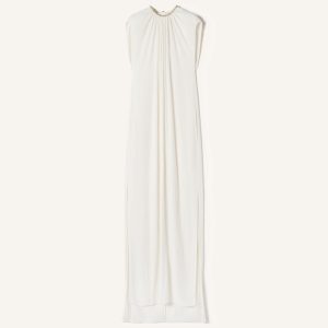 EMBROIDERED DRESS IN CHARMEUSE