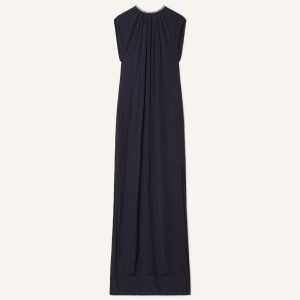 EMBROIDERED DRESS IN CHARMEUSE
