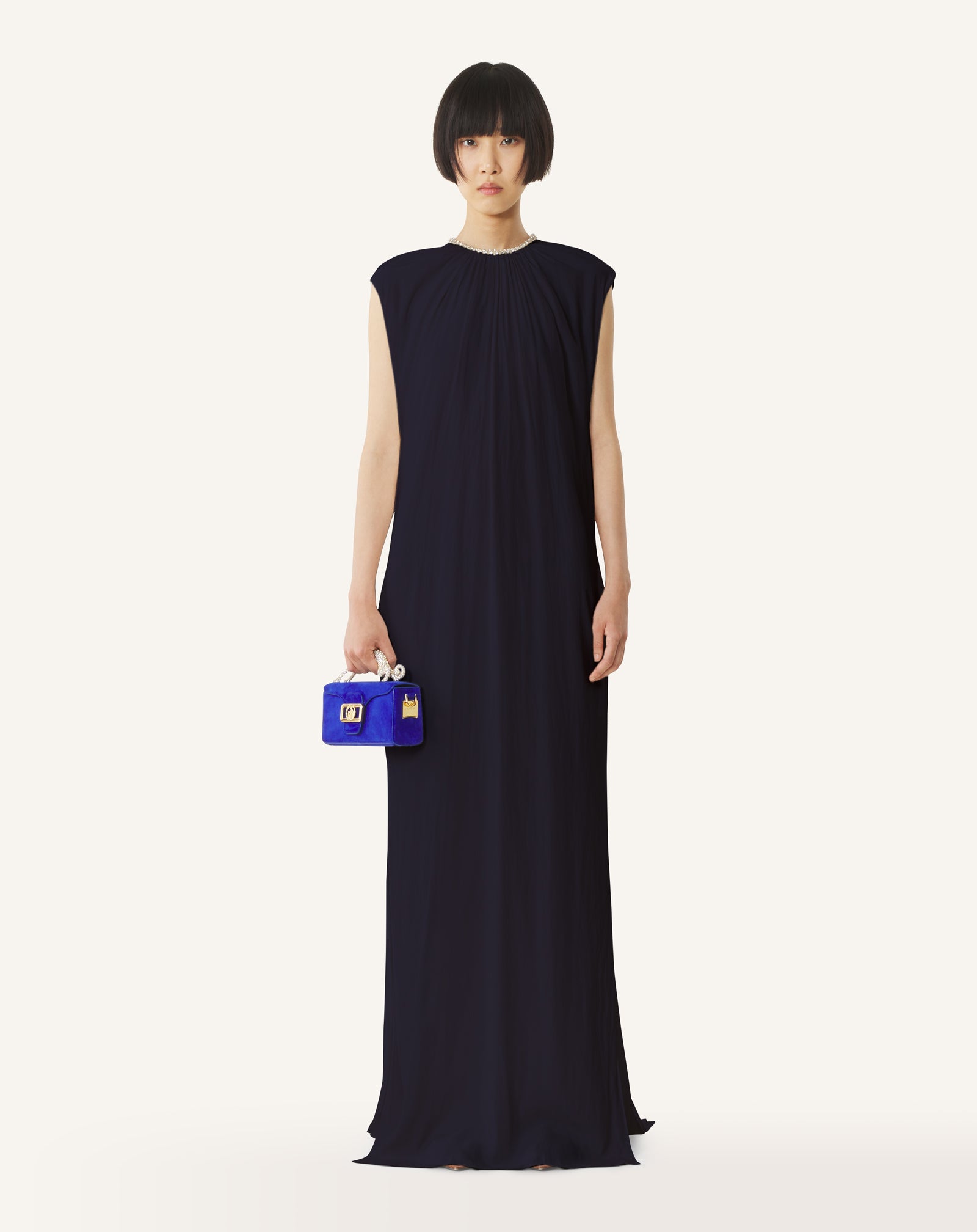 EMBROIDERED DRESS IN CHARMEUSE - Image 2