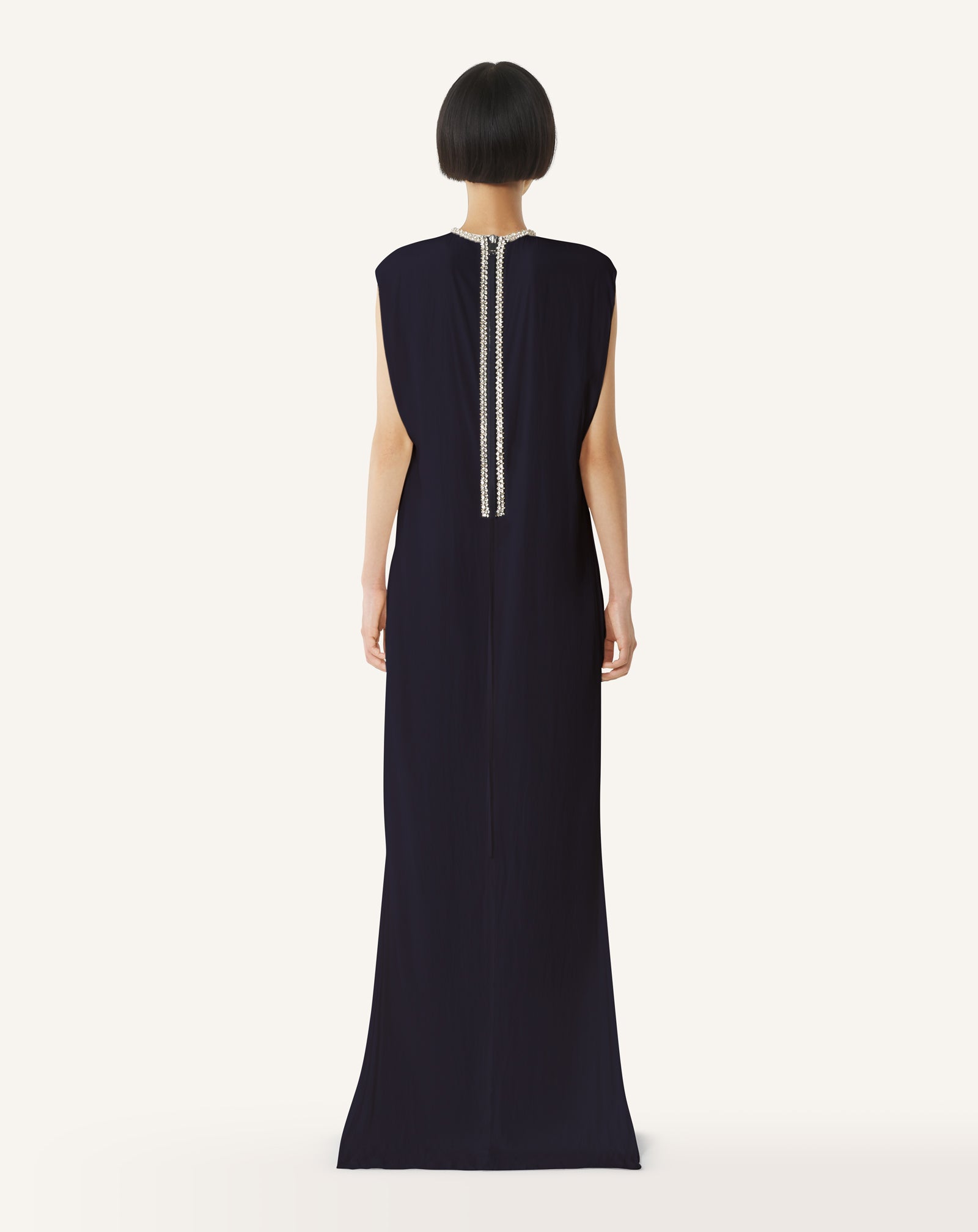 EMBROIDERED DRESS IN CHARMEUSE - Image 4