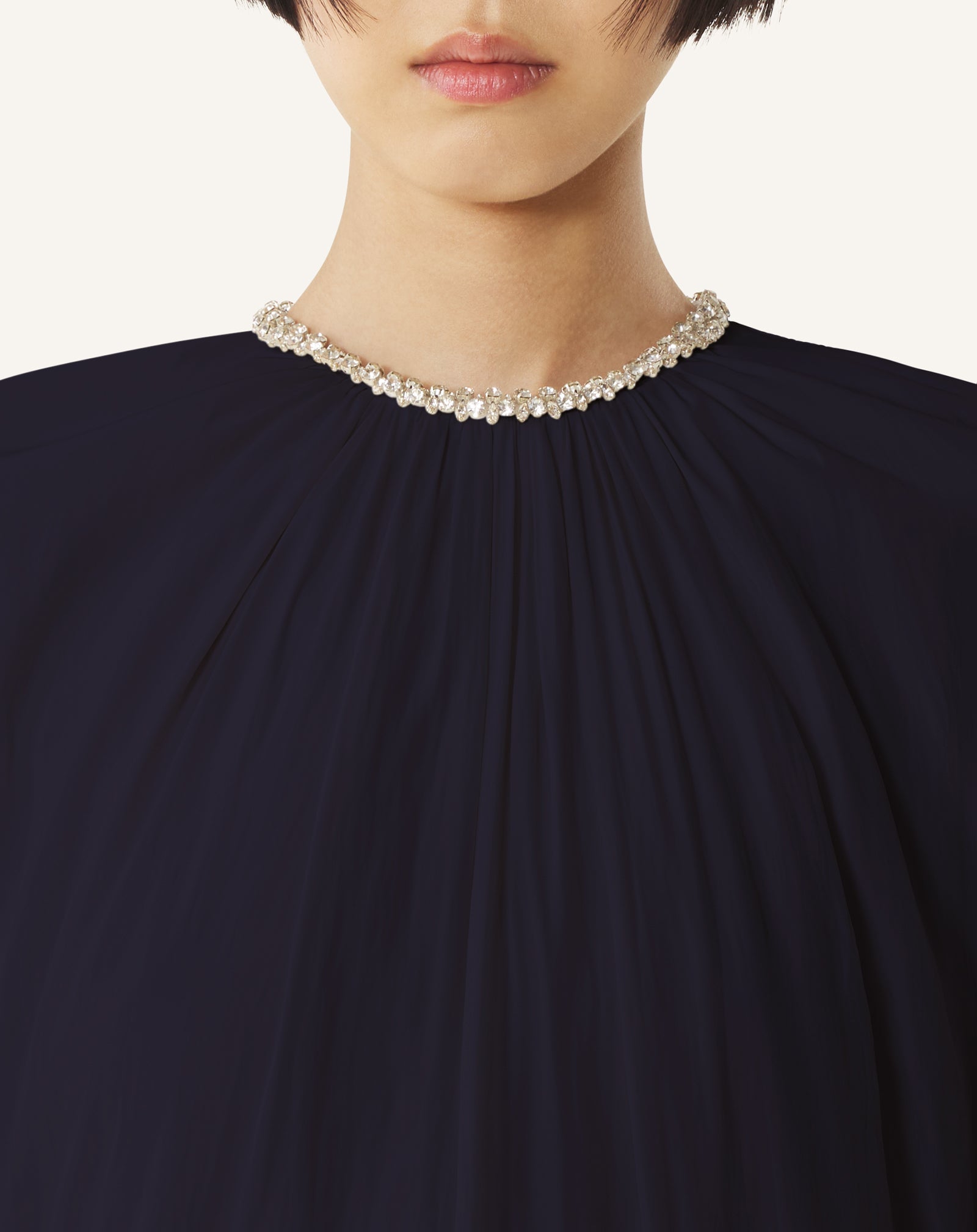 EMBROIDERED DRESS IN CHARMEUSE - Image 5