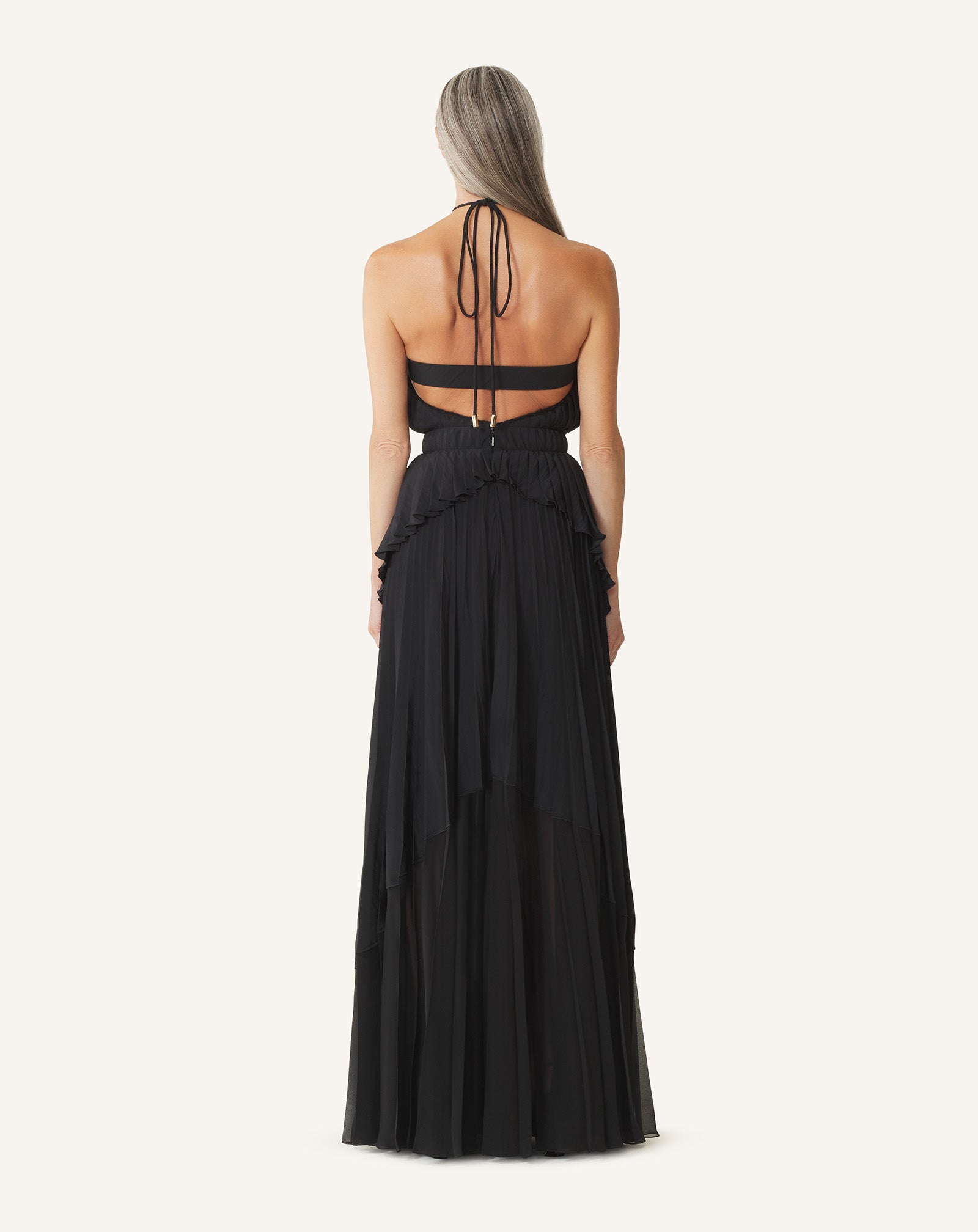 EMBROIDERED DRESS IN SILK AND CHARMEUSE - Image 4