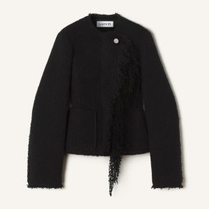 ASYMMETRICAL JACKET IN BOUCLÉ WOOL