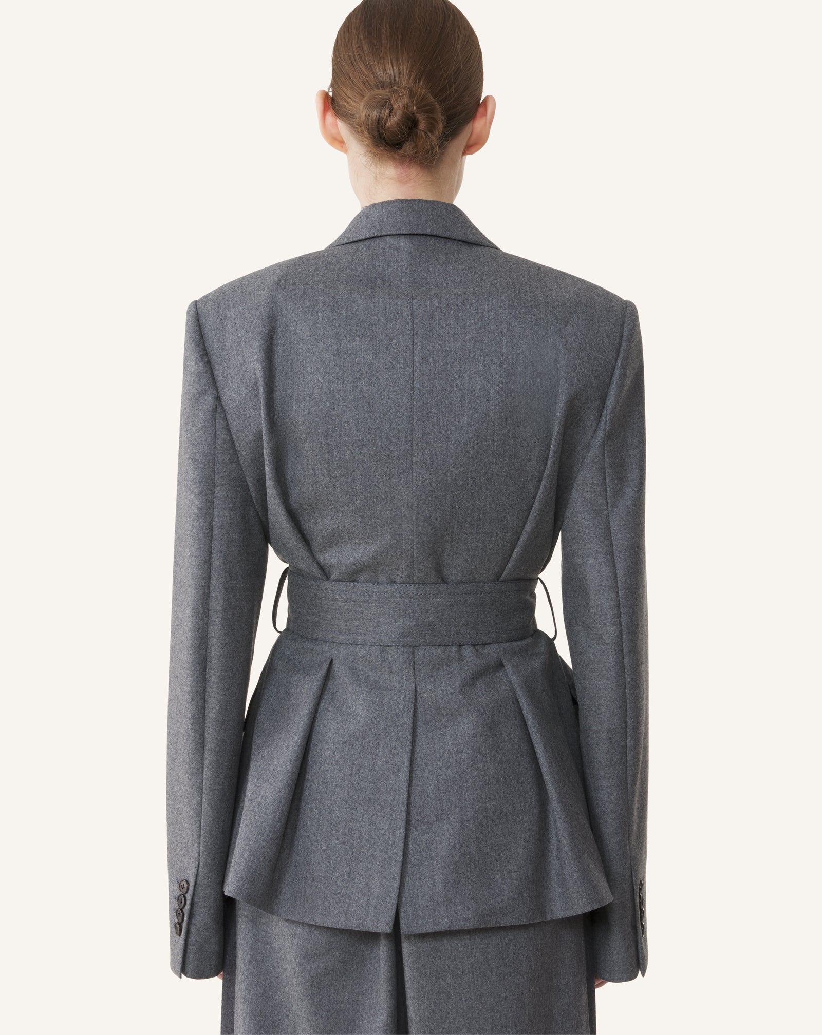 BELTED JACKET IN WOOL FLANNEL - Image 4