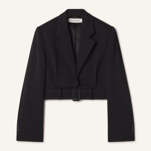 SHORT BELTED JACKET IN WOOL