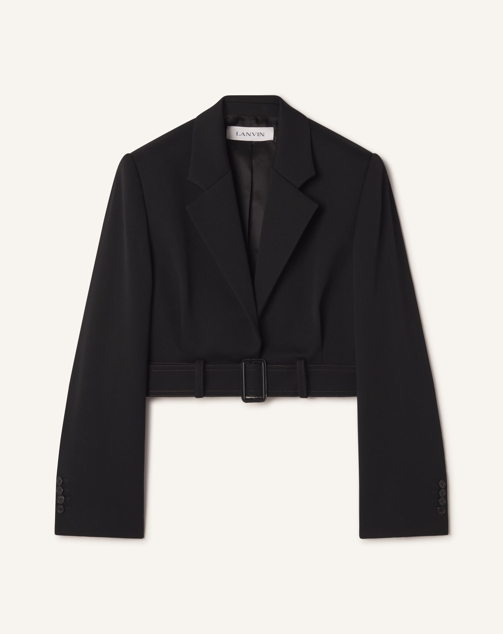 SHORT BELTED JACKET IN WOOL