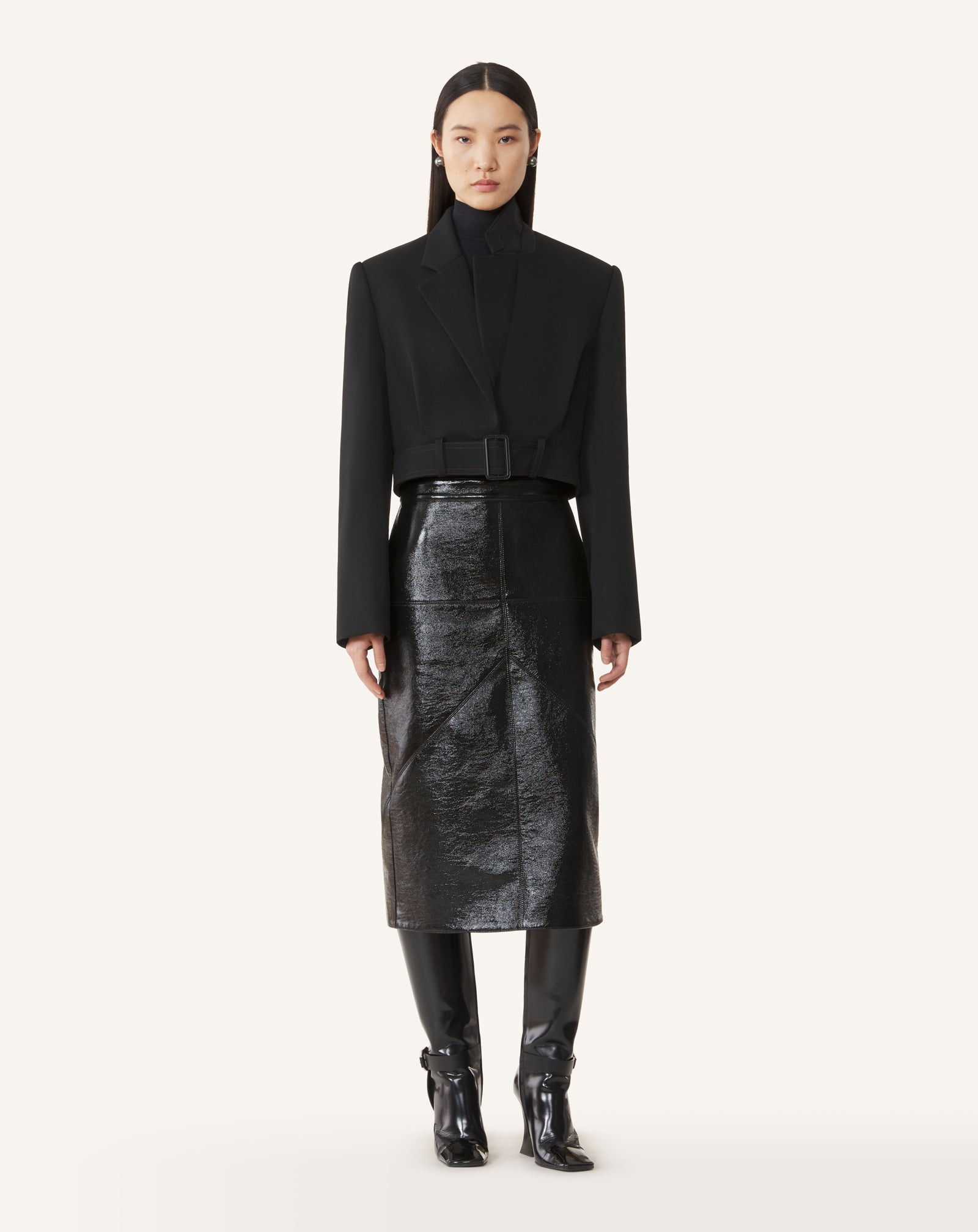 SHORT BELTED JACKET IN WOOL - Image 2