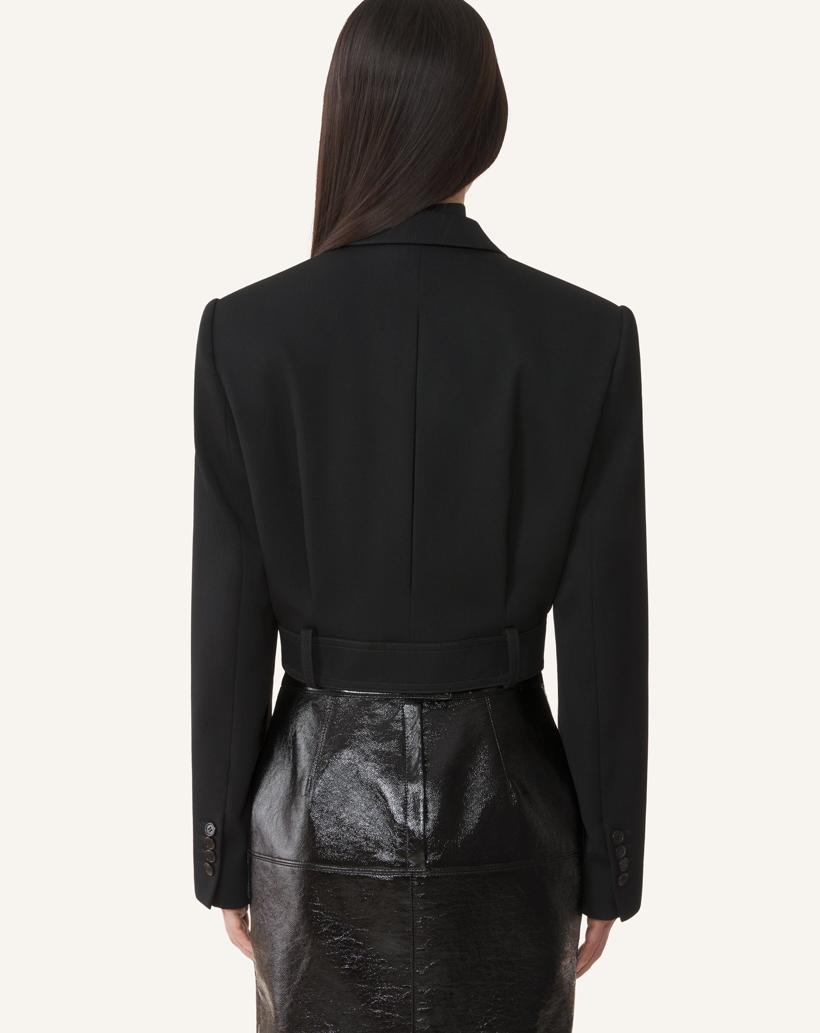 SHORT BELTED JACKET IN WOOL - Image 4