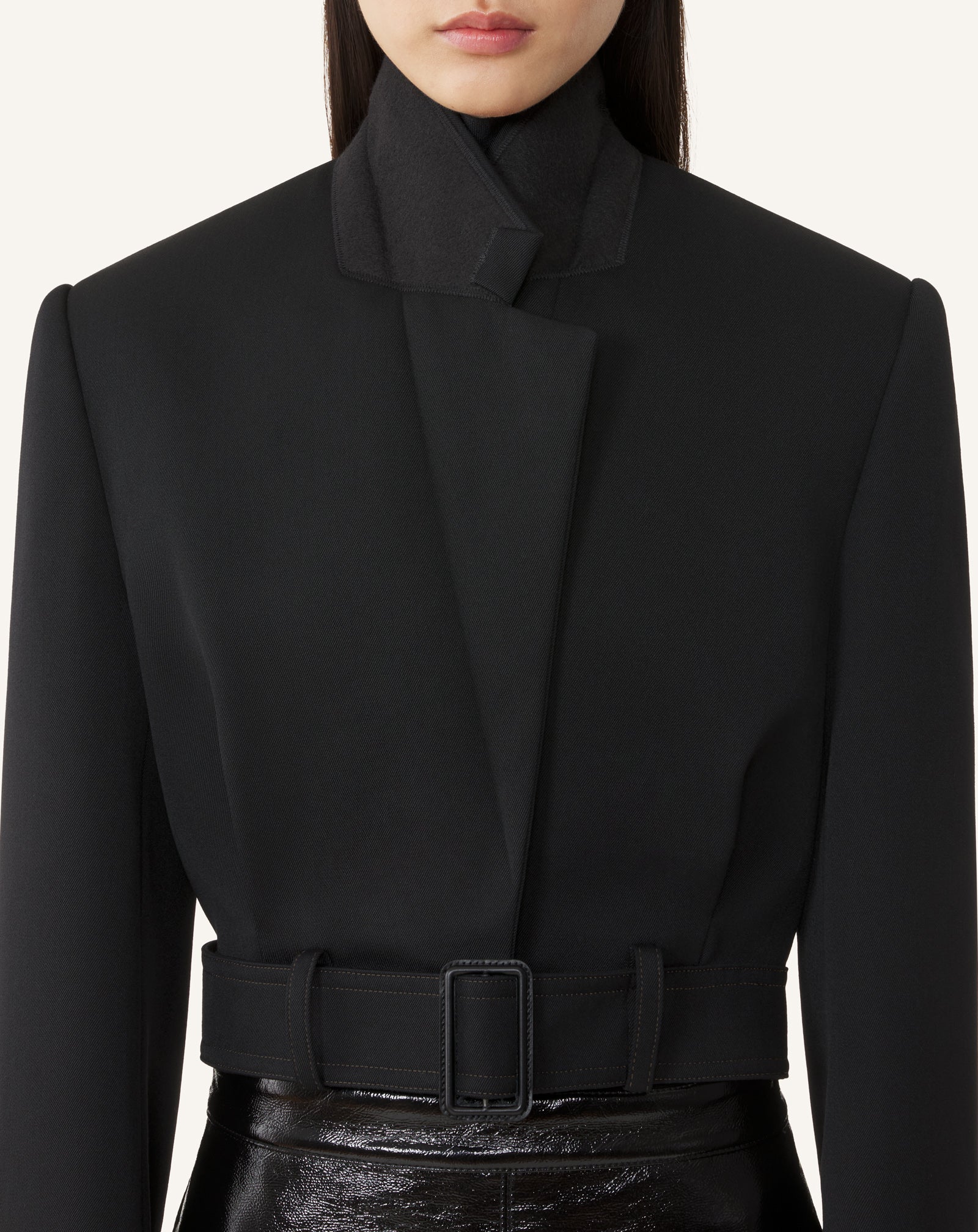 SHORT BELTED JACKET IN WOOL - Image 5