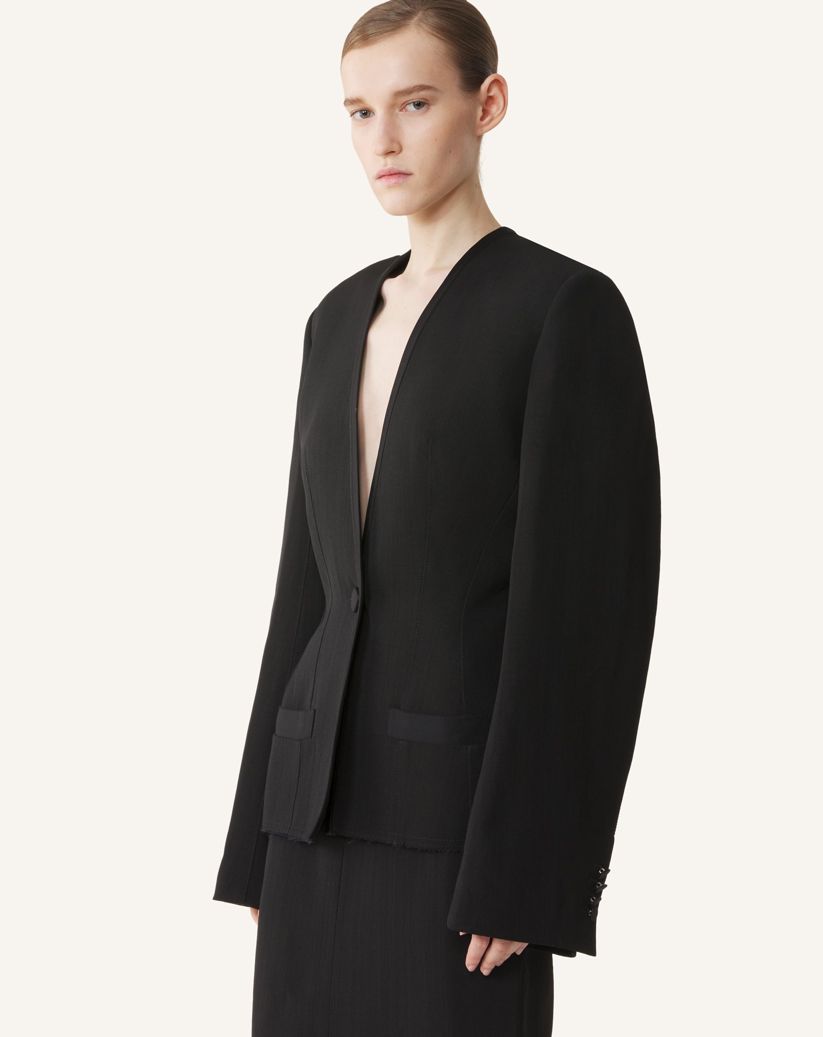 SILK AND VISCOSE OPEN-BACK JACKET - Image 4