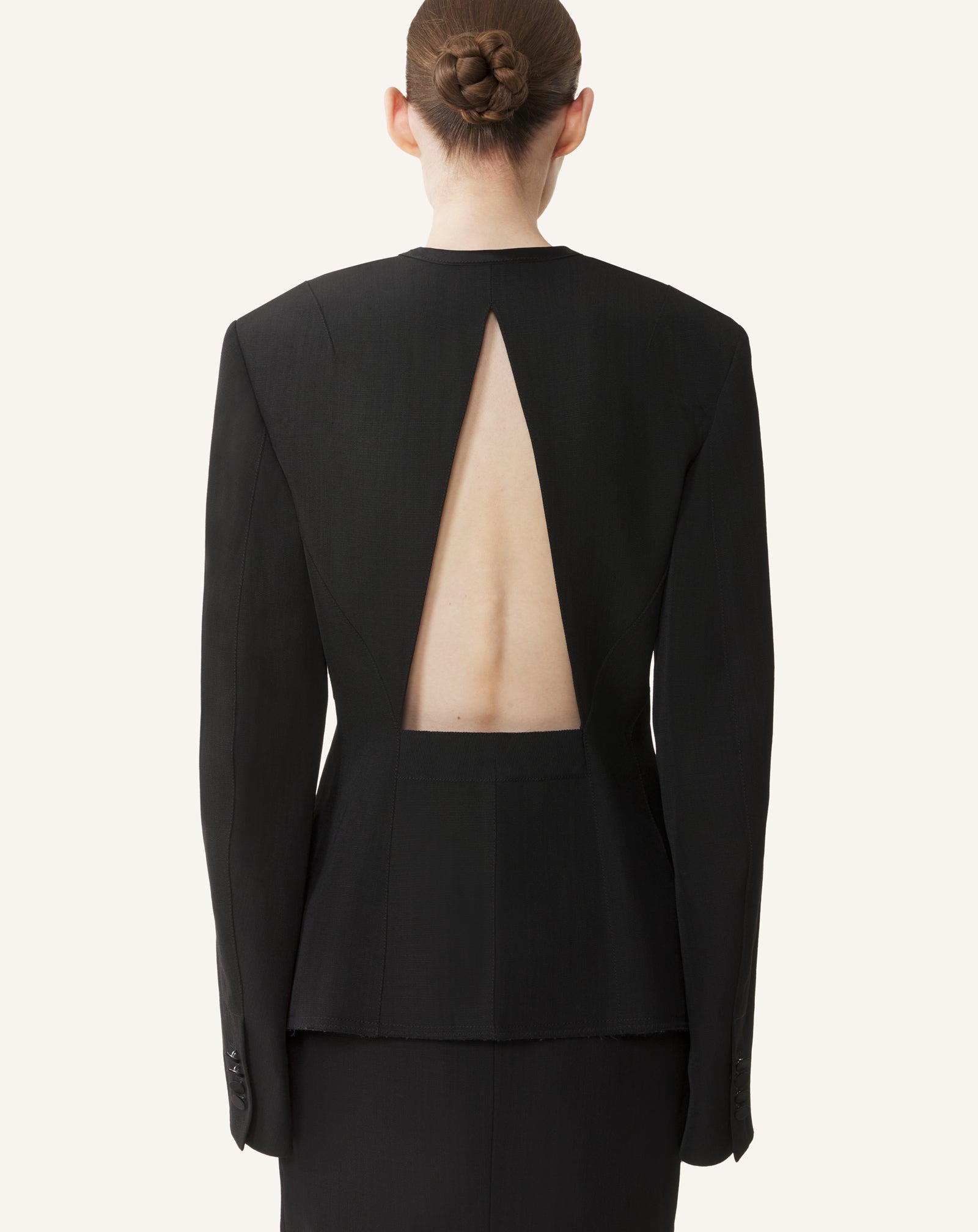SILK AND VISCOSE OPEN-BACK JACKET - Image 2