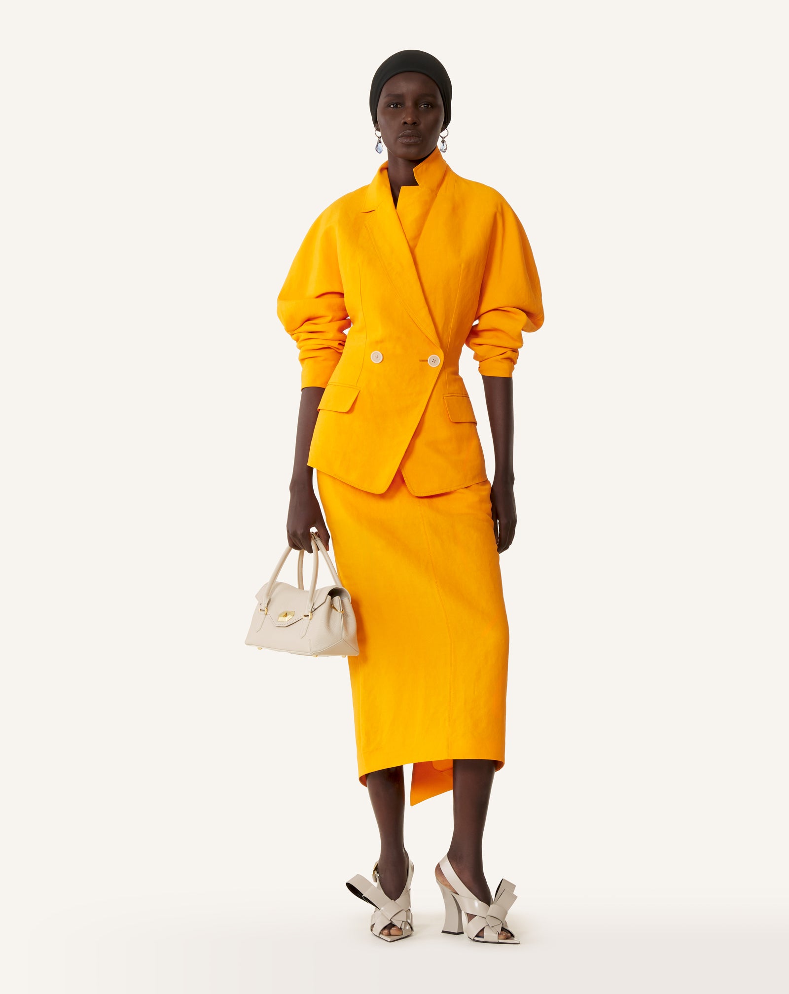 PAPER AND VISCOSE OPEN-BACK JACKET - Image 3