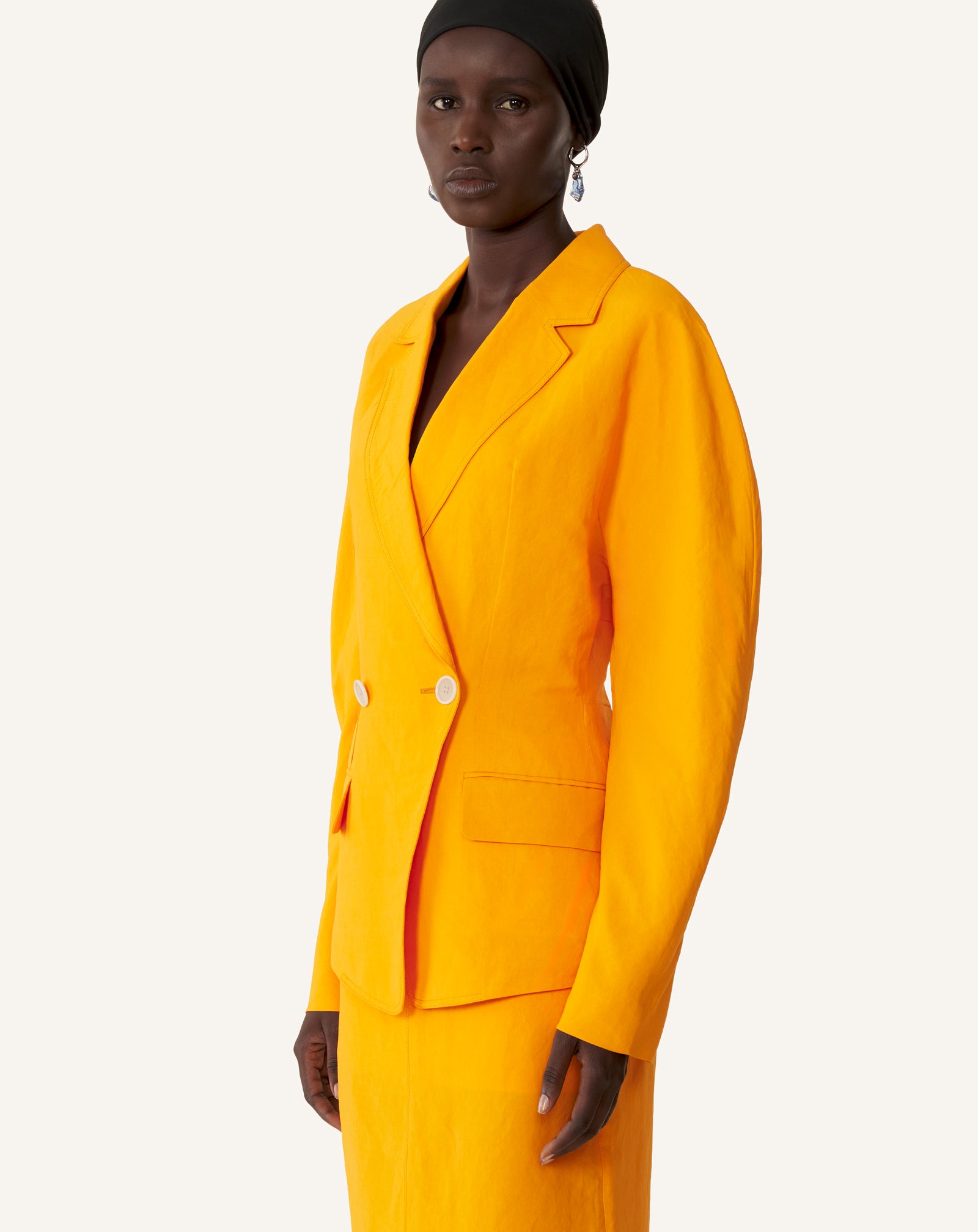 PAPER AND VISCOSE OPEN-BACK JACKET - Image 4