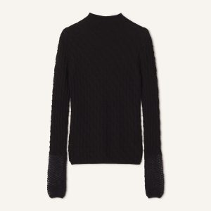 HIGH-NECK TOP IN WOOL AND MOHAIR