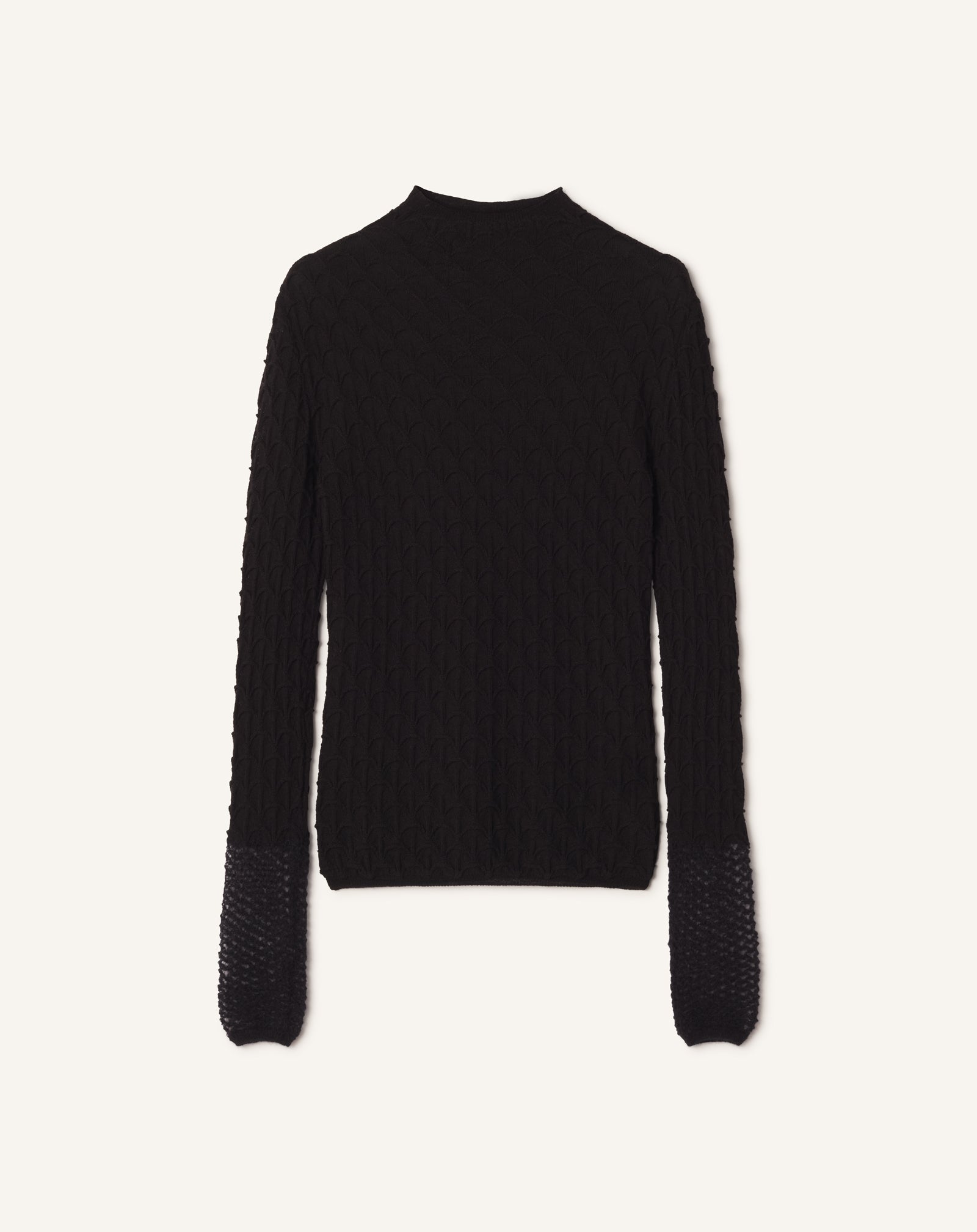 HIGH-NECK TOP IN WOOL AND MOHAIR